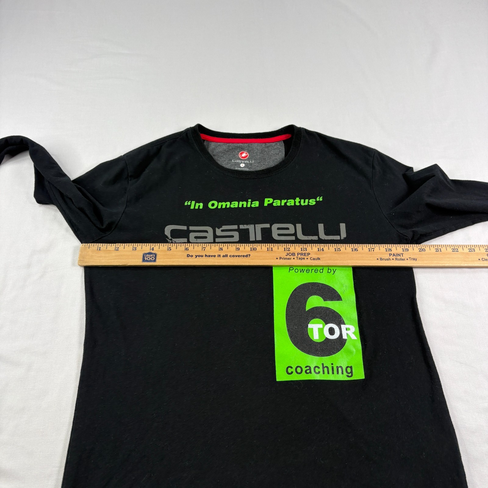 Castelli Cycling Shirt Mens Small Black Graphic Crew Neck Stretch Casual