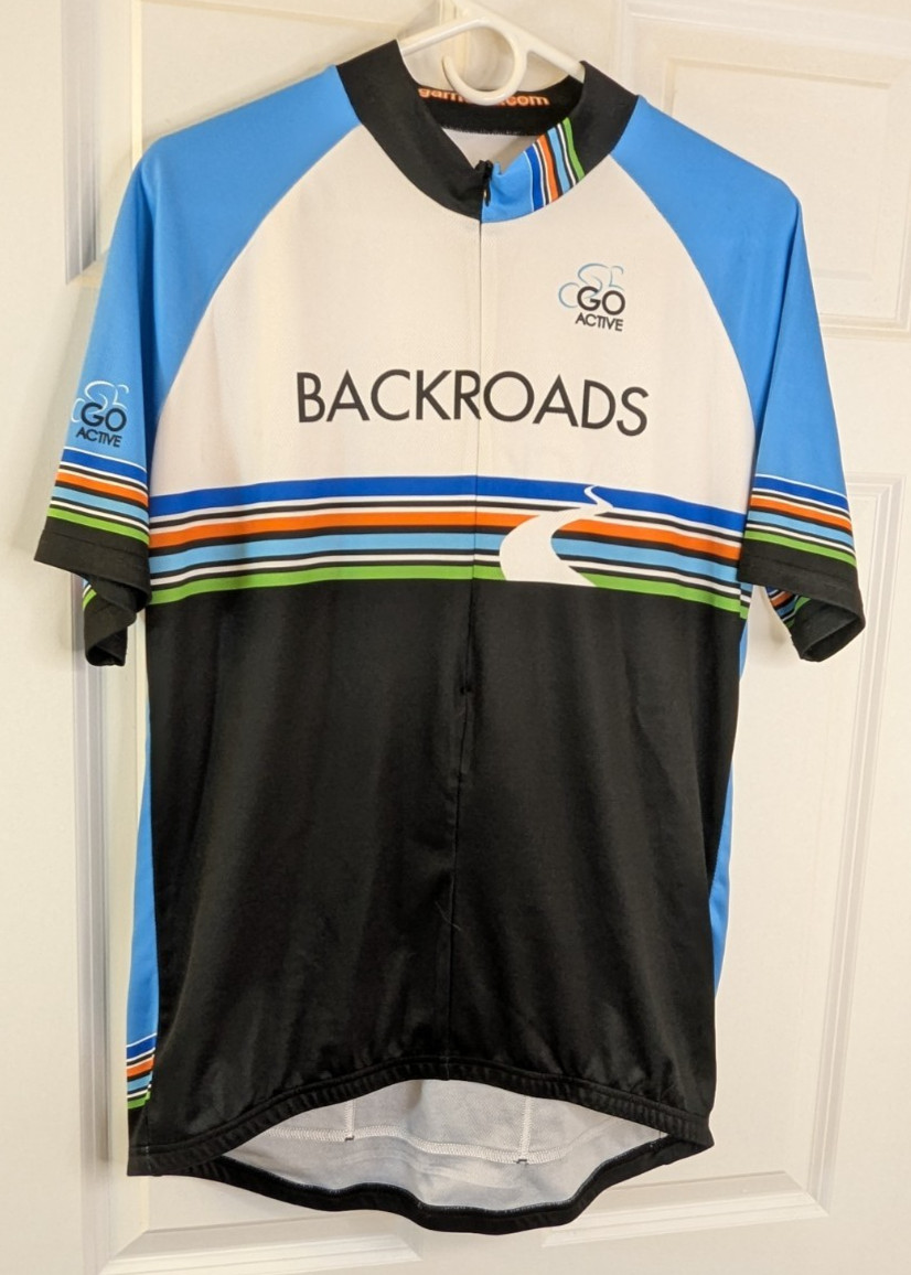 Garneau, Men’s, 1/2 Zip Cycle Jersey, Blue, White and Black, Size XL