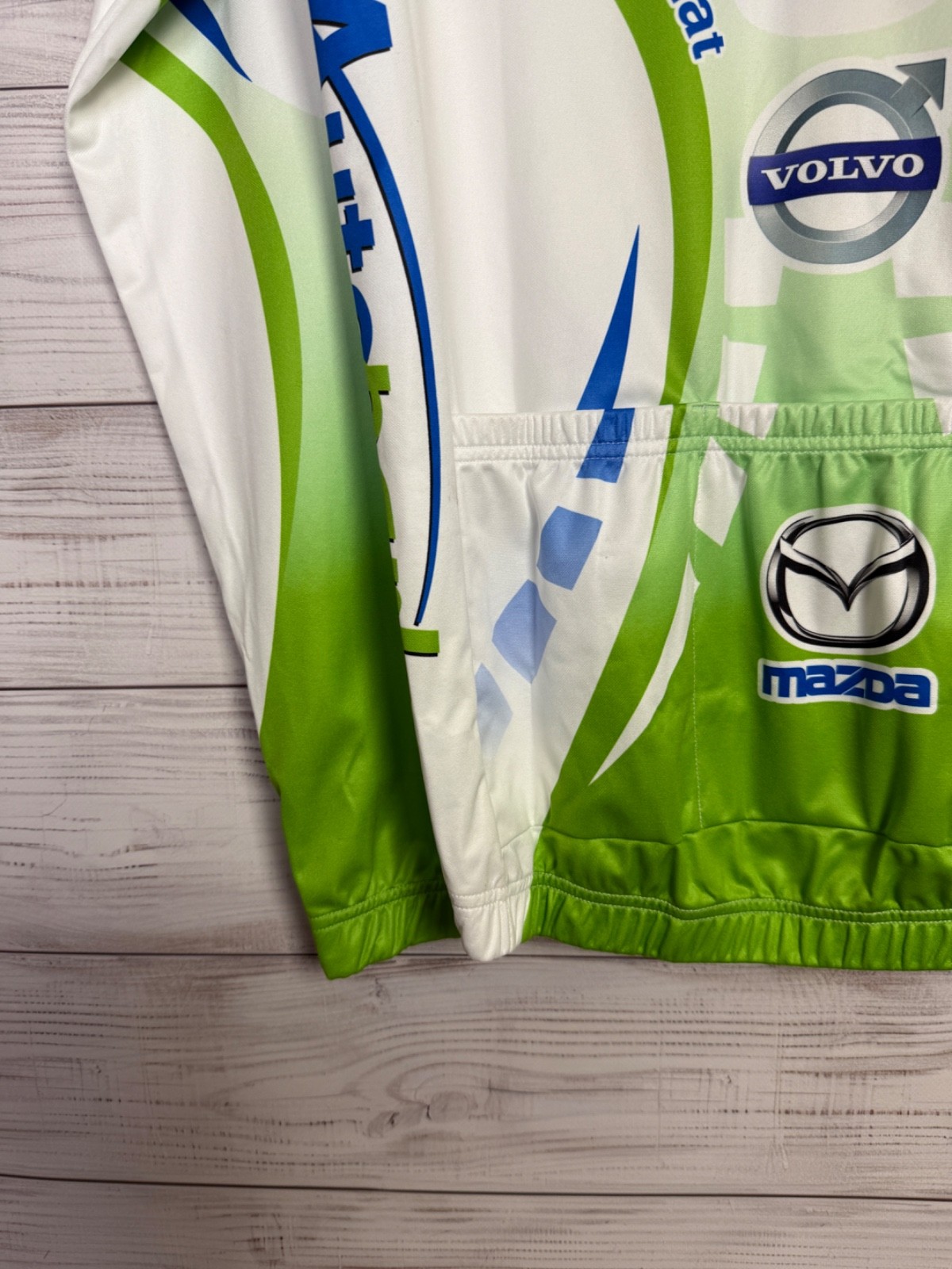 Froggy White Green Auto Logo Long Sleeve Bike Jersey Y2K Sportwear