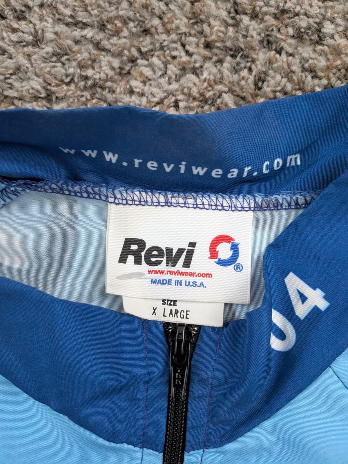 2004 Big Blue Crater Lake Tour Cycling Jersey Vest Zip Up Revi Wear USA XL