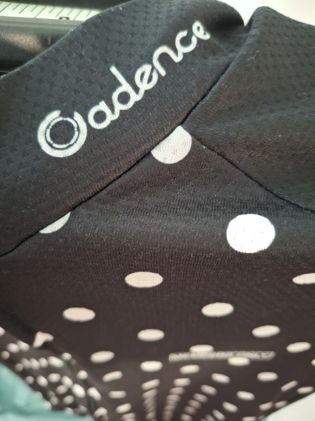 Cadence Men’s XL Race Fit Cycling Jersey Full Zip Pockets Polka Dot Black/White