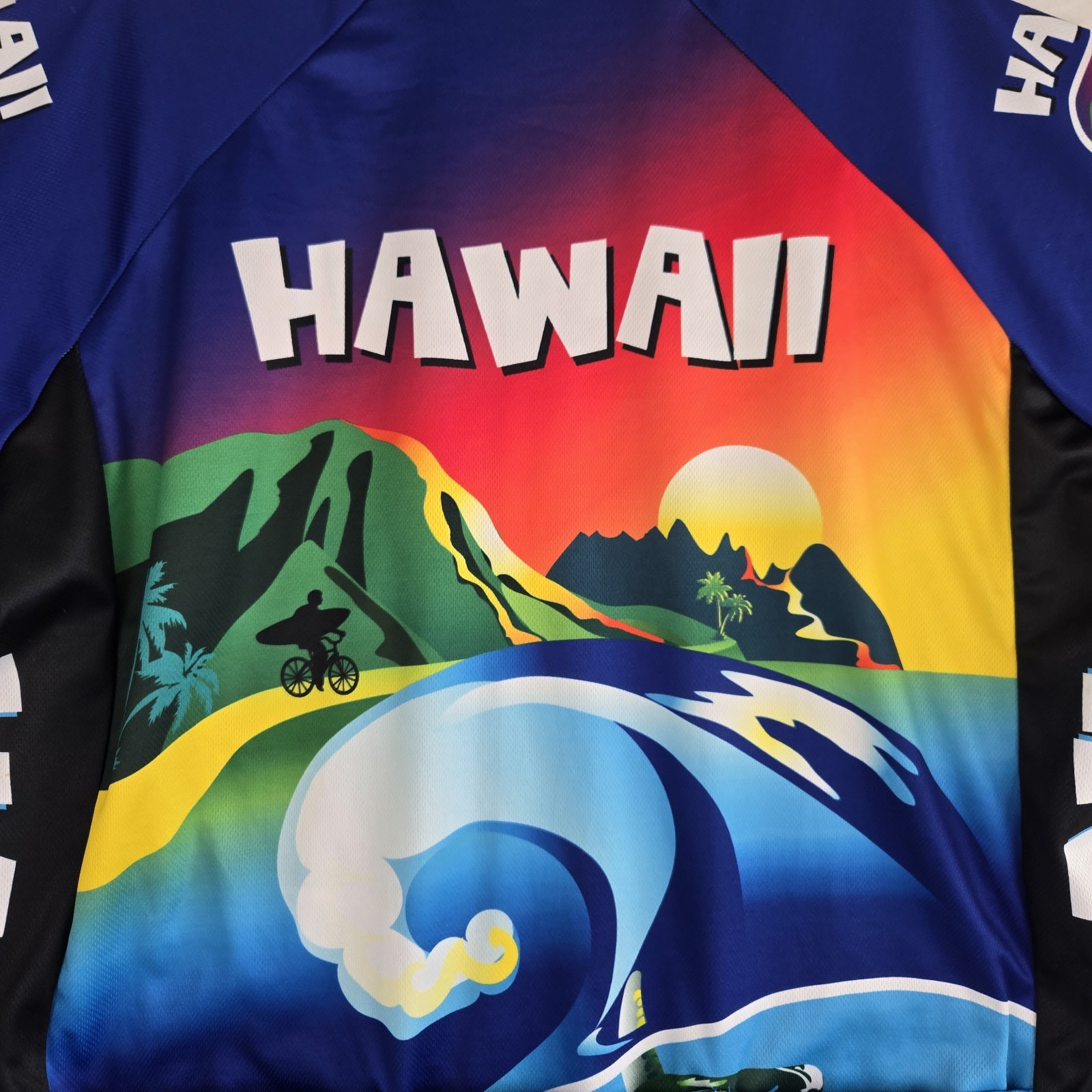 Free Spirit Wear Hawaii Men XL Cycling Jersey Short Sleeve UV Wicking 3 Pockets