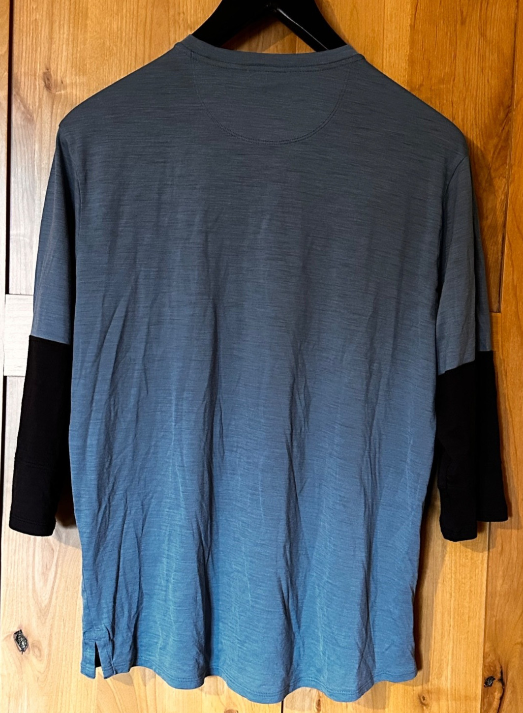 Patagonia M’s Merino Blend 3/4 Sleeve Bike Jersey – Blue & Black – Large