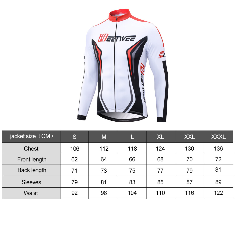 MEETWEE Men’s Full Zipper Long Sleeves Cycling Tops Jersey Bicycle Bike Shirt