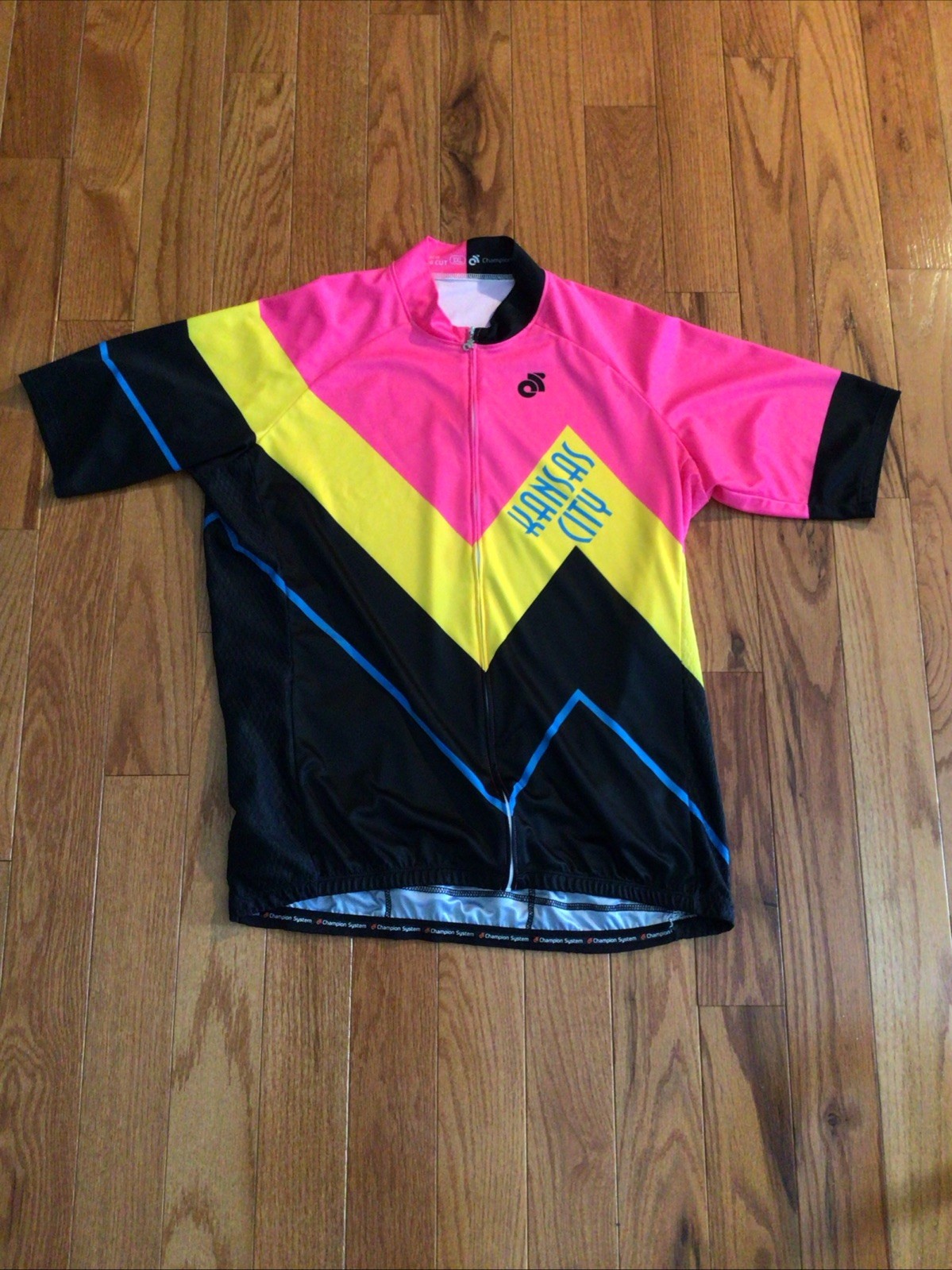 Champion System Cycling Mens Jersey Size 3XL Kansas City Neon Full Zip