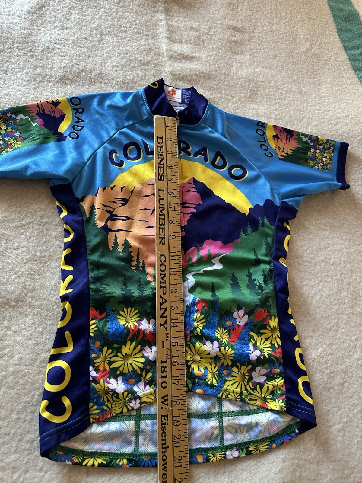 Champion System Womens Colorado Cycling Jersey Blue Mountain Floral CO Small