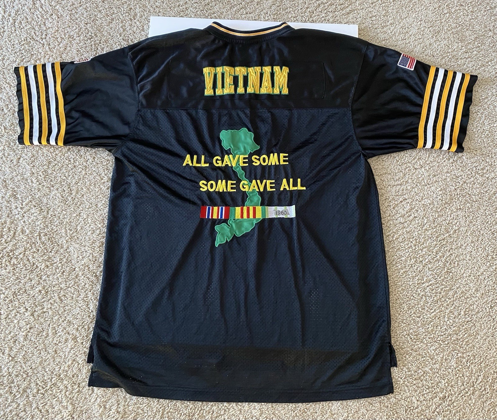 USA Vietnam Veteran Black Men’s Football Jersey Size XL – Some Gave All 1960s