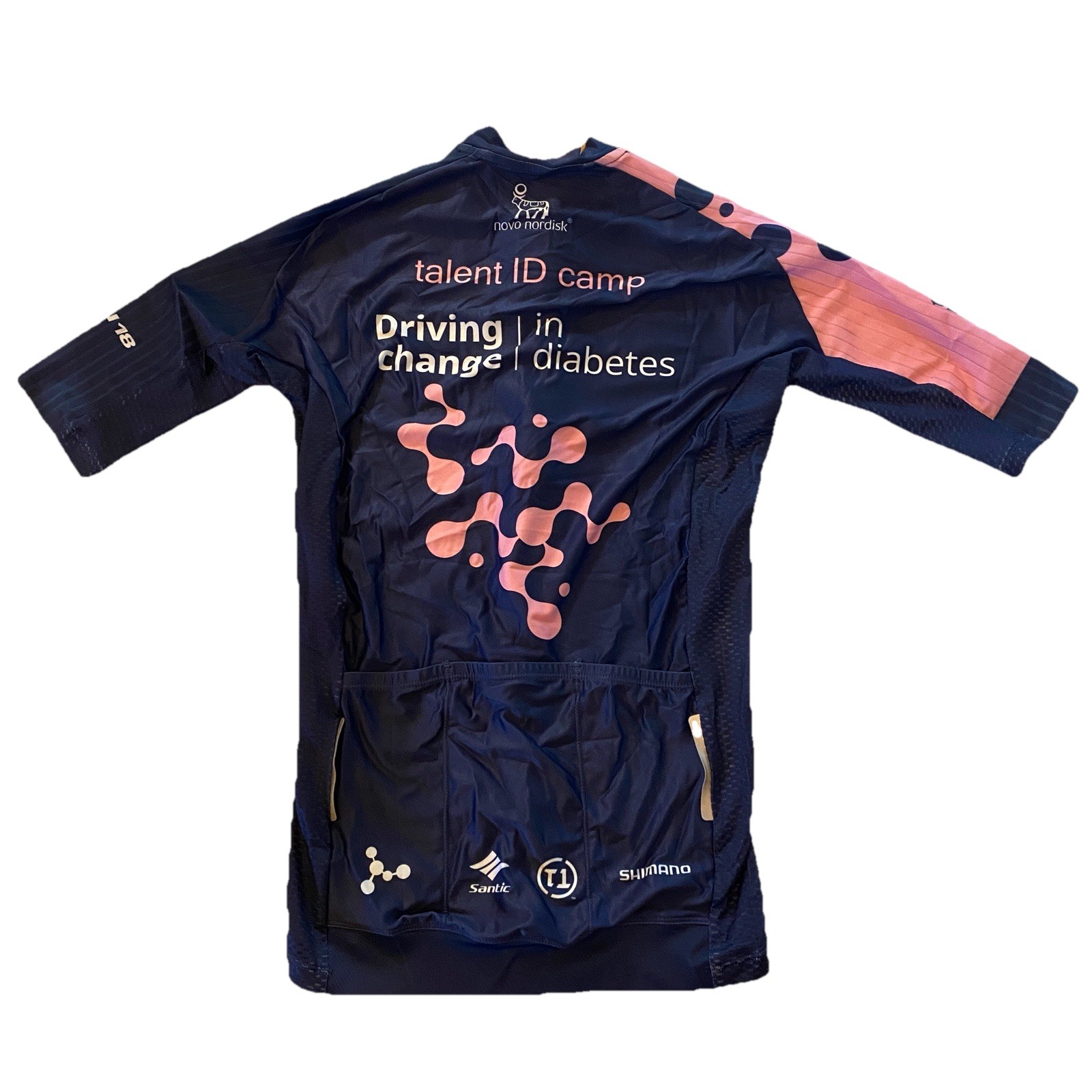 New 2024 Men’s Santic Team Novo Nordisk Talent ID SS Race Jersey, Navy, Size XS