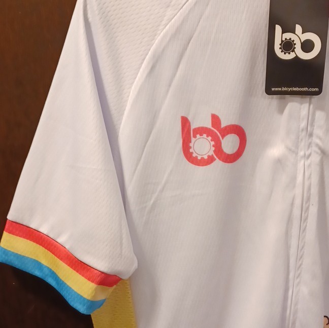 Bicycle Booth Unicorn Graphic Cycling Jersey XL White Pink 100% Polyester