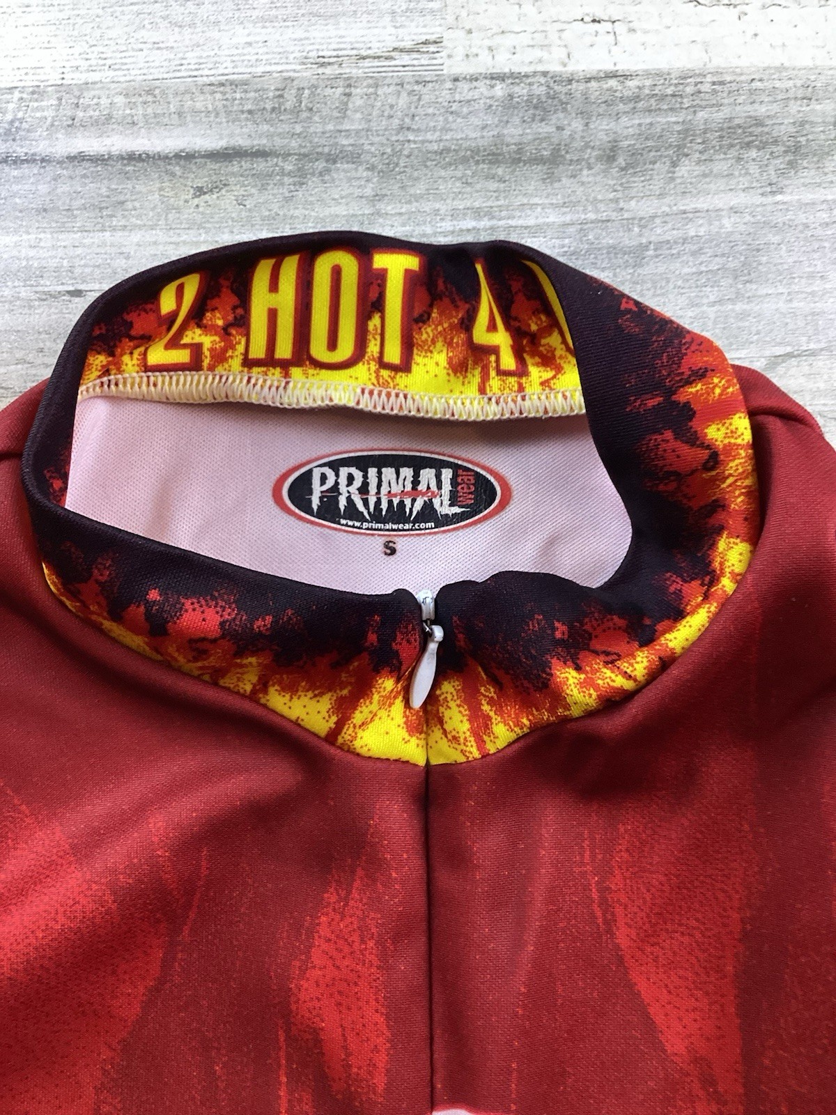 Primal Wear 2 Hot 4 U Men’s Sz S Cycling Dirt Bike Flames Jersey Waist Pockets