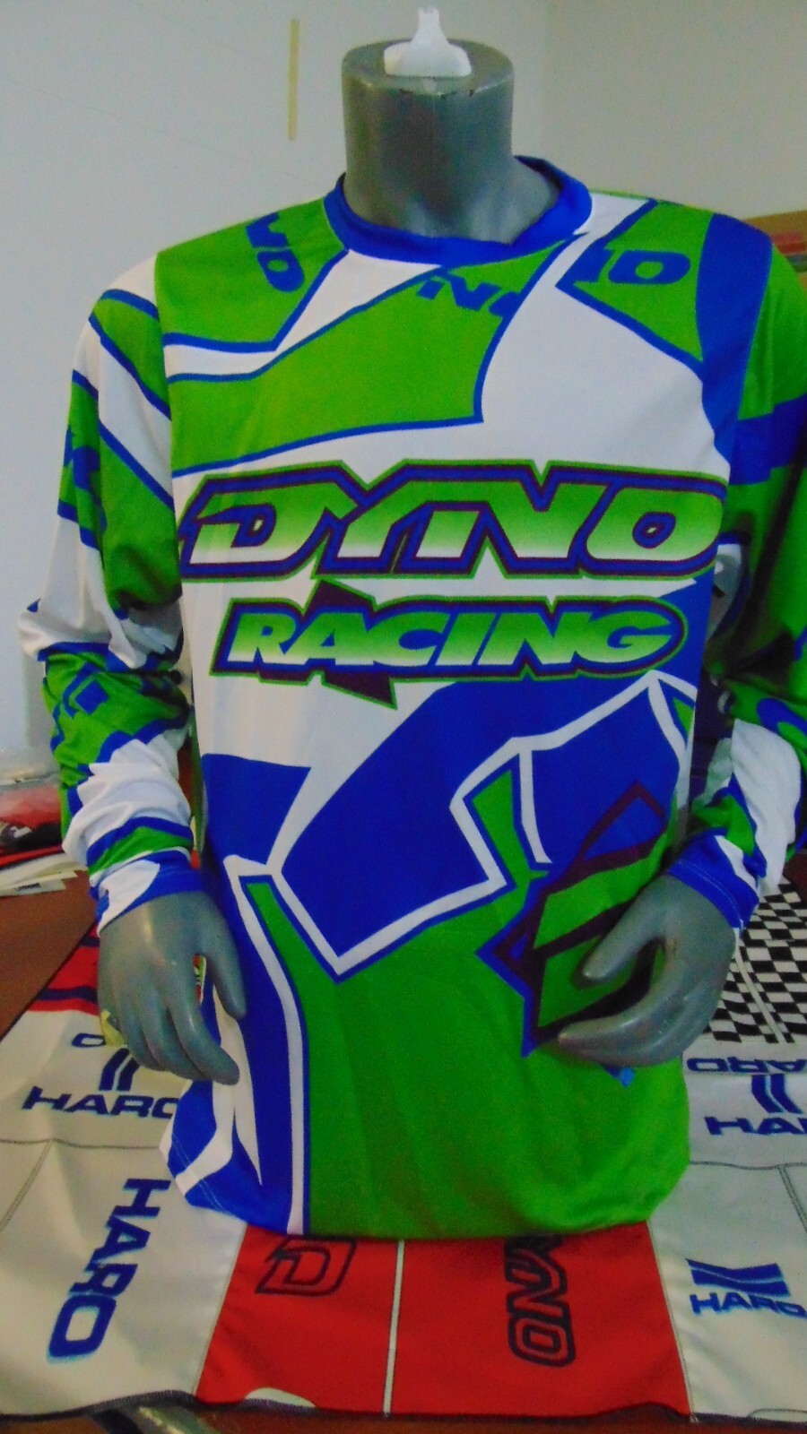 DYNO OLD SCHOOL BIKE JERSEY CLASSIC BMX JERSEY RACE BIKE SHIRT BLUE GREEN XL