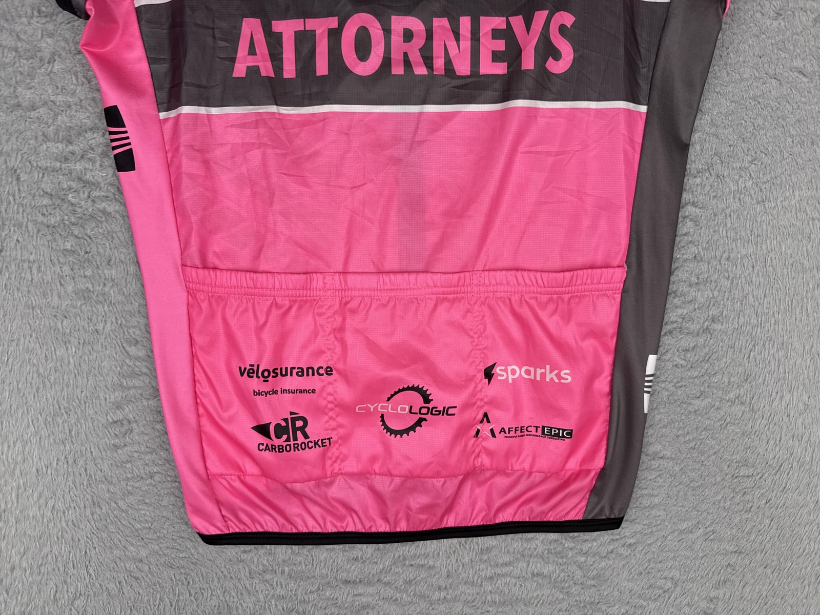 BAA Custom Apparel Cycling Vest Men Small Pink Full Zip Bike Attorneys Windshirt