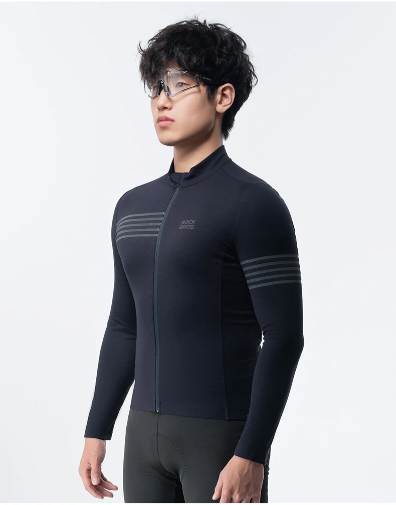ROCKBROS Men’s Winter Cycling Jersey Thermal Top Long Sleeves Bicycle Clothing