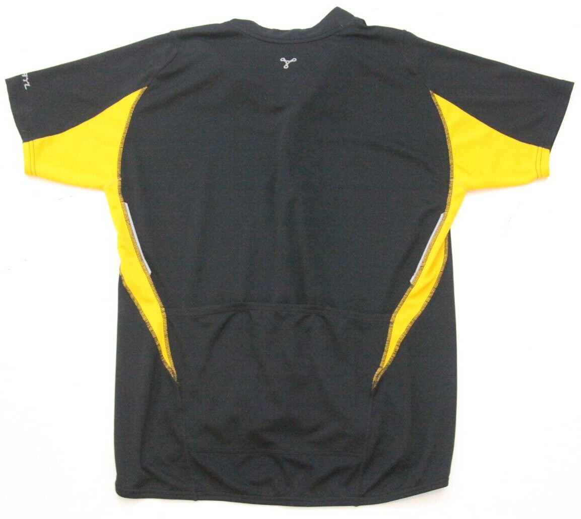 Trayl Cycling Black Orange Large Biking Jersey Tee Shirt 1/2 Zip Polyester EE11