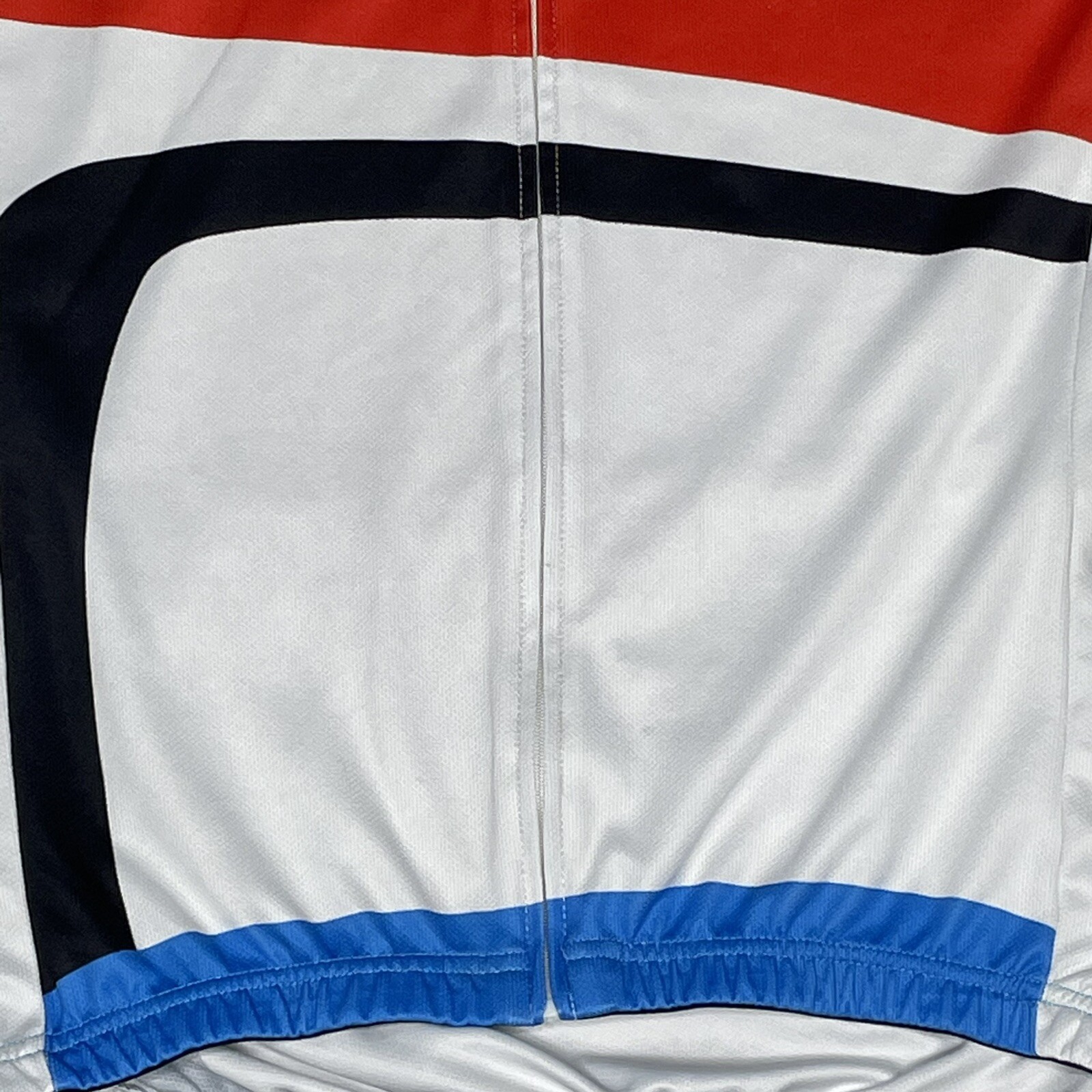 Sponeed Cycling Jersey Mens M/L Red White Blue Full Zip Stretch Bike Shirt
