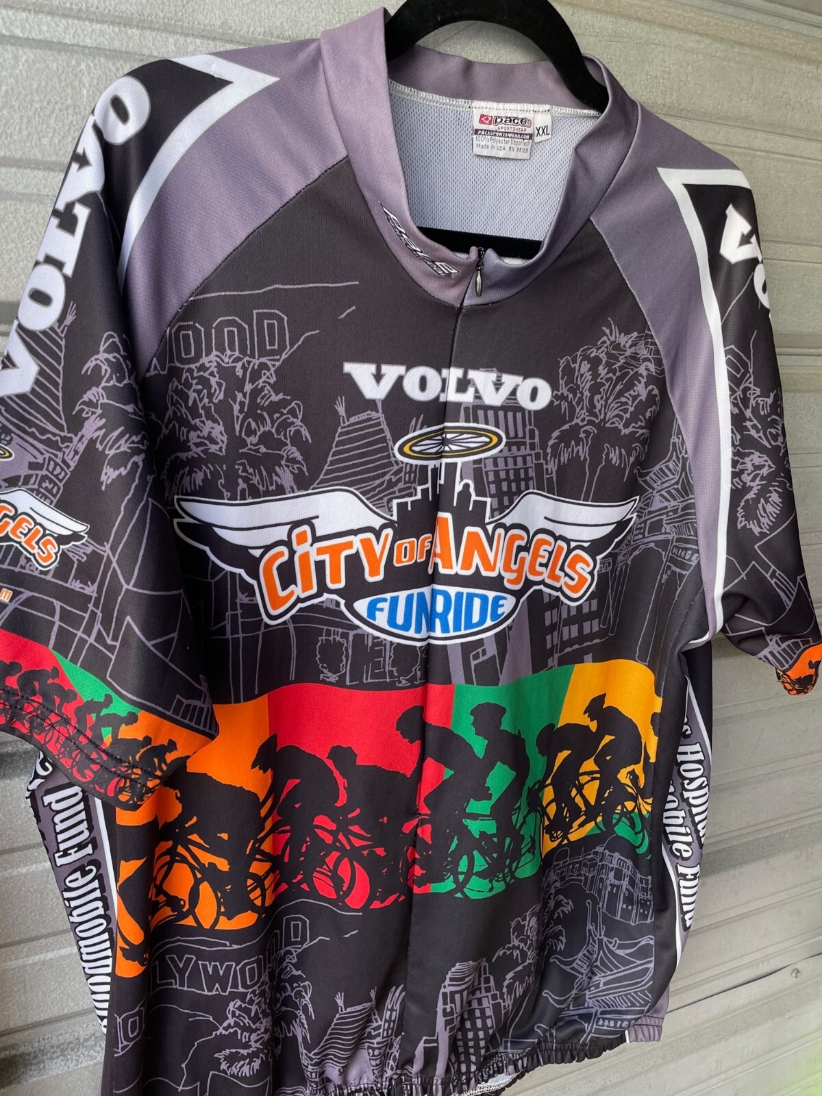 Vintage Volvo Team Cycling City Of Angels Funride Bike Jersey Men’s 2XL AOP