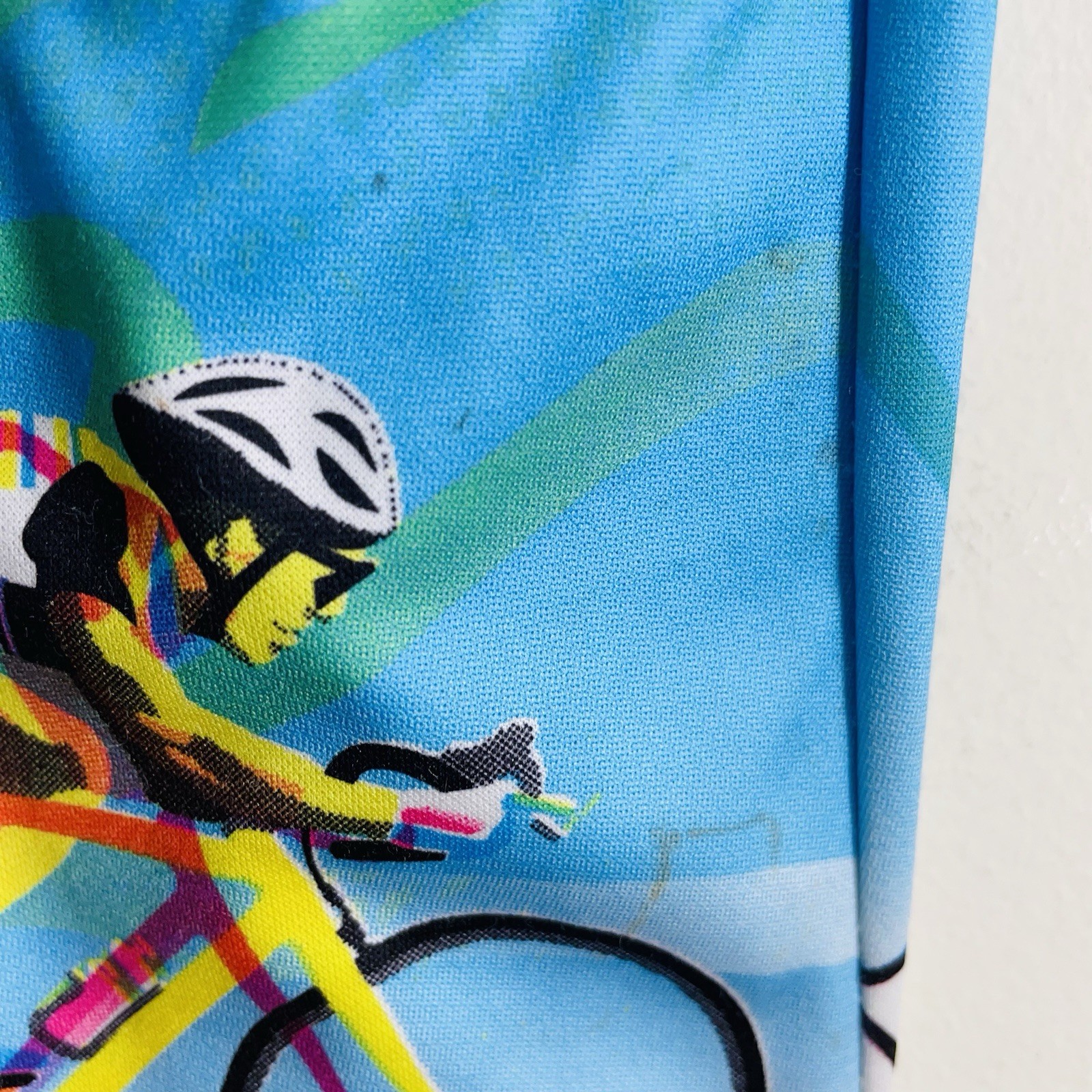 Giordana DuPont Cycling Jersey mMen’s L Blue Green Shark 1/4 Zip Race Bike USA