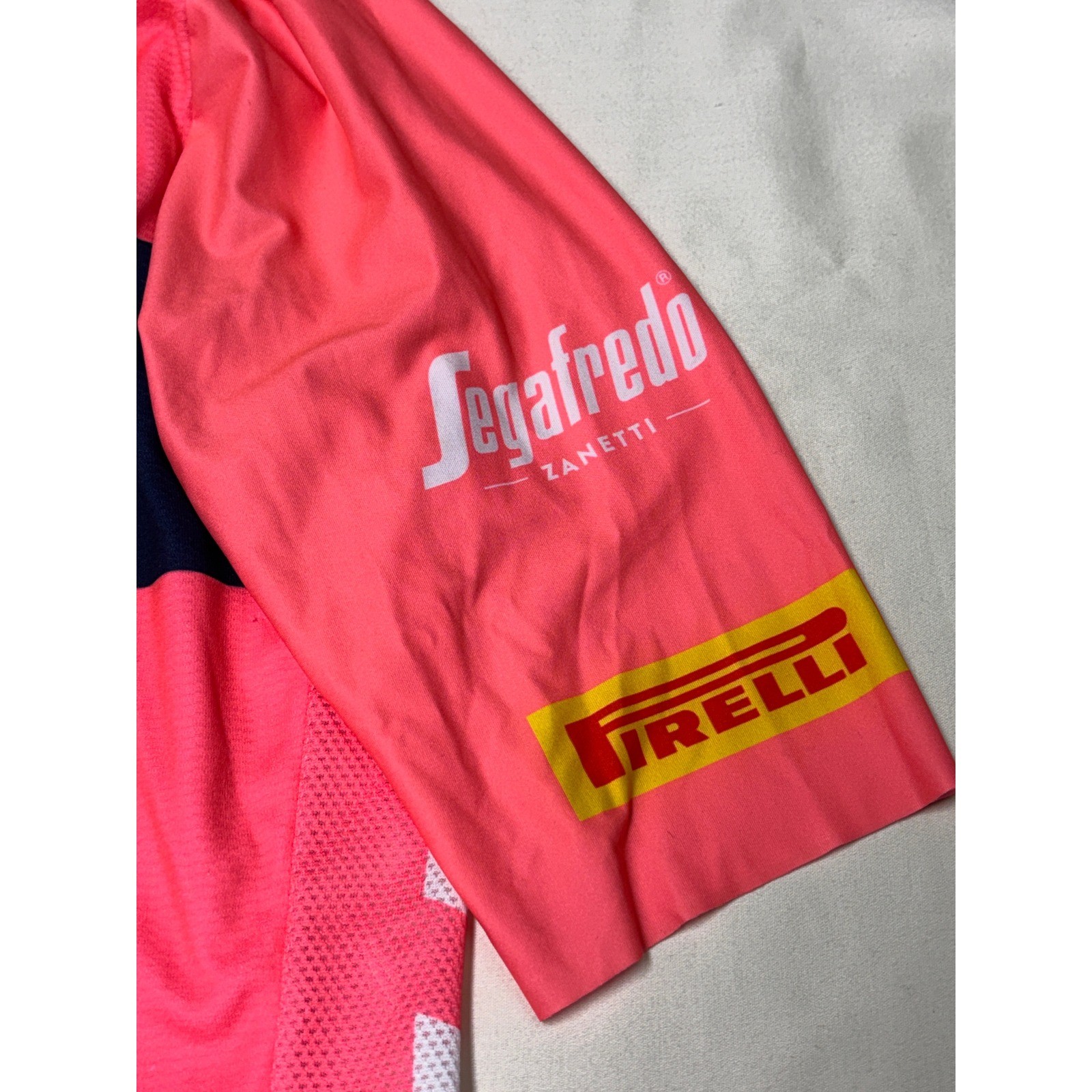 Santini Trek Segafredo Mens Cycling Jersey Pink Navy Short Sleeve Size L Italy