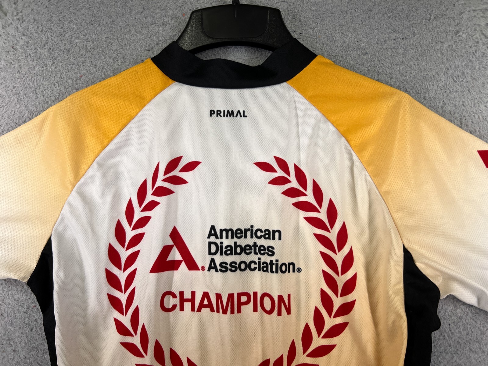 Primal Cycling Jersey Adult Medium Yellow Black Tour De ADA Diabetes Polyester