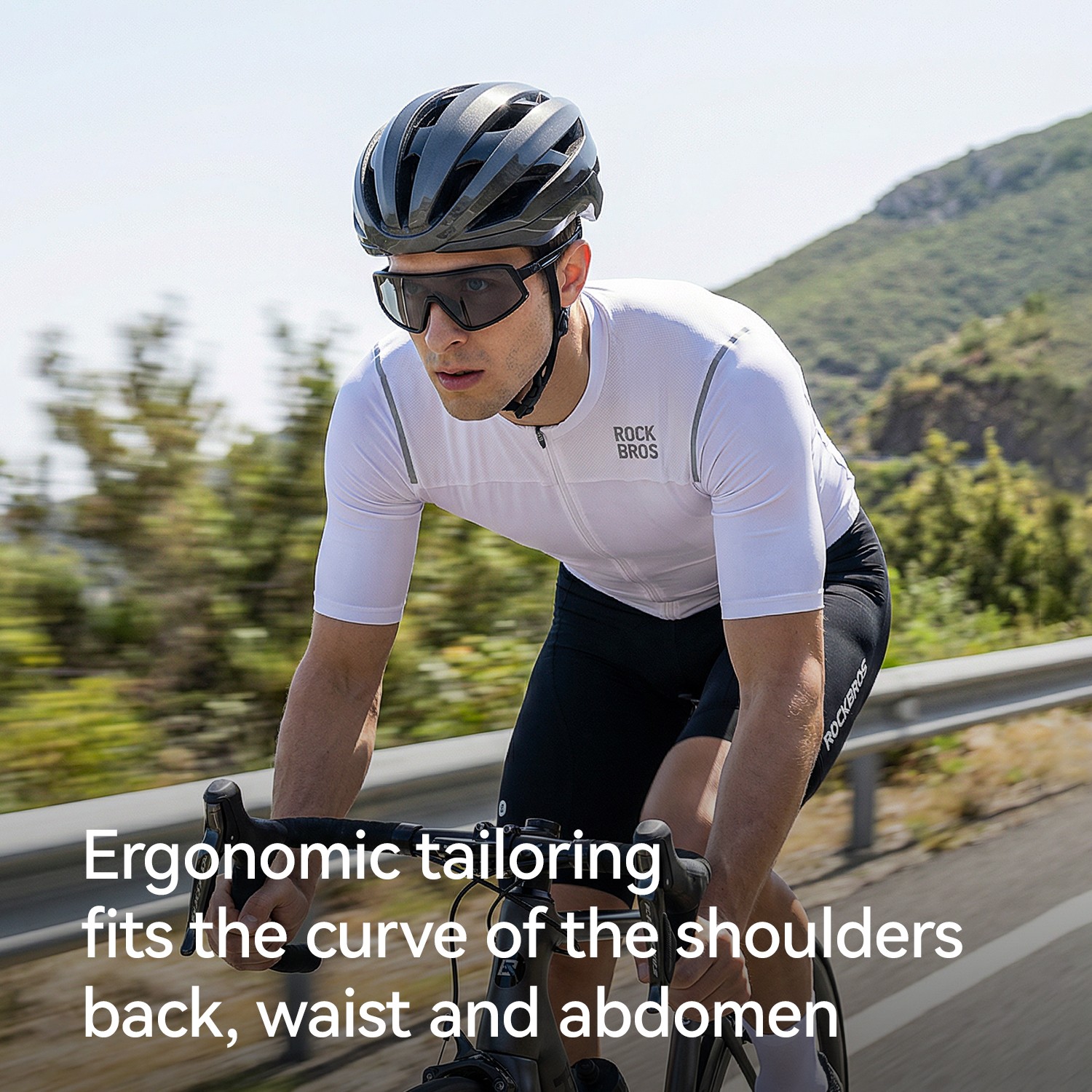 ROCKBROS Cycling Jersey Men’s Short Sleeve Slim Fit Breathable Quick Dry Shirt