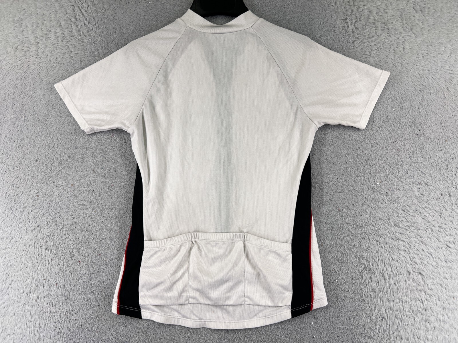 Performance Cycling Jersey Womens Medium White Black Full Zip 100% Polyester