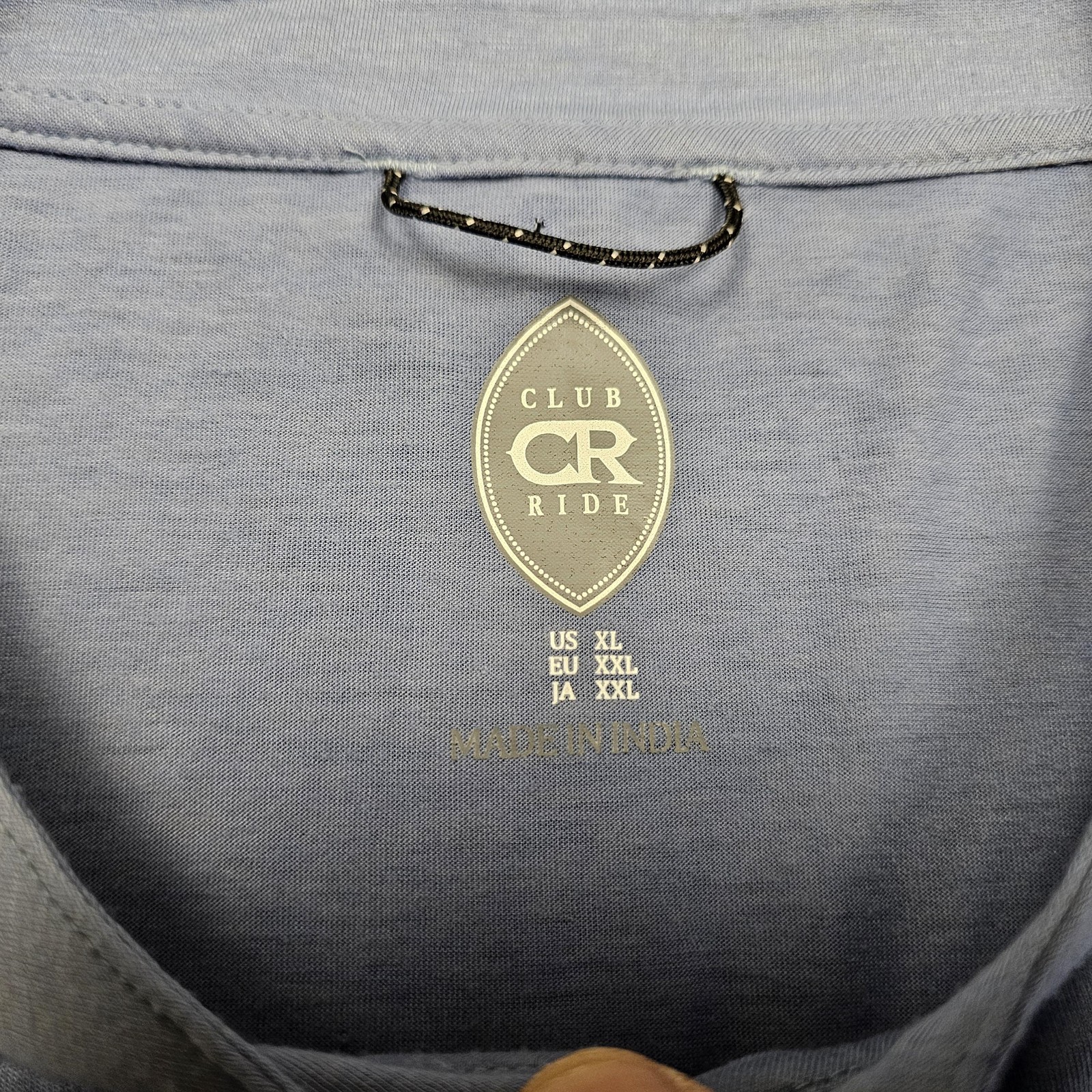 Club Ride Henley Shirt Mens XL Blue Wool Blend Pocket Cycling Tee Lightweight