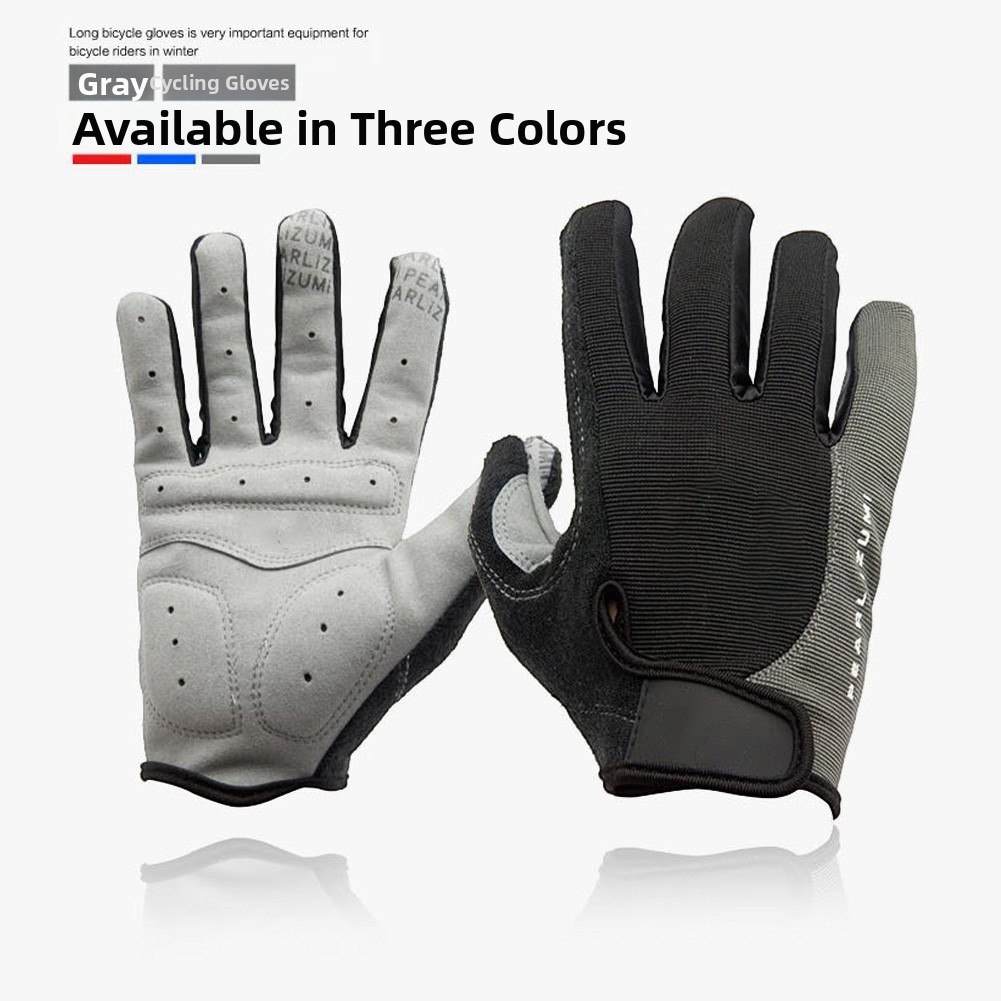 Cycling Gloves Full Finger with Sweat Wiping Thumb and Shock Resistant Palm
