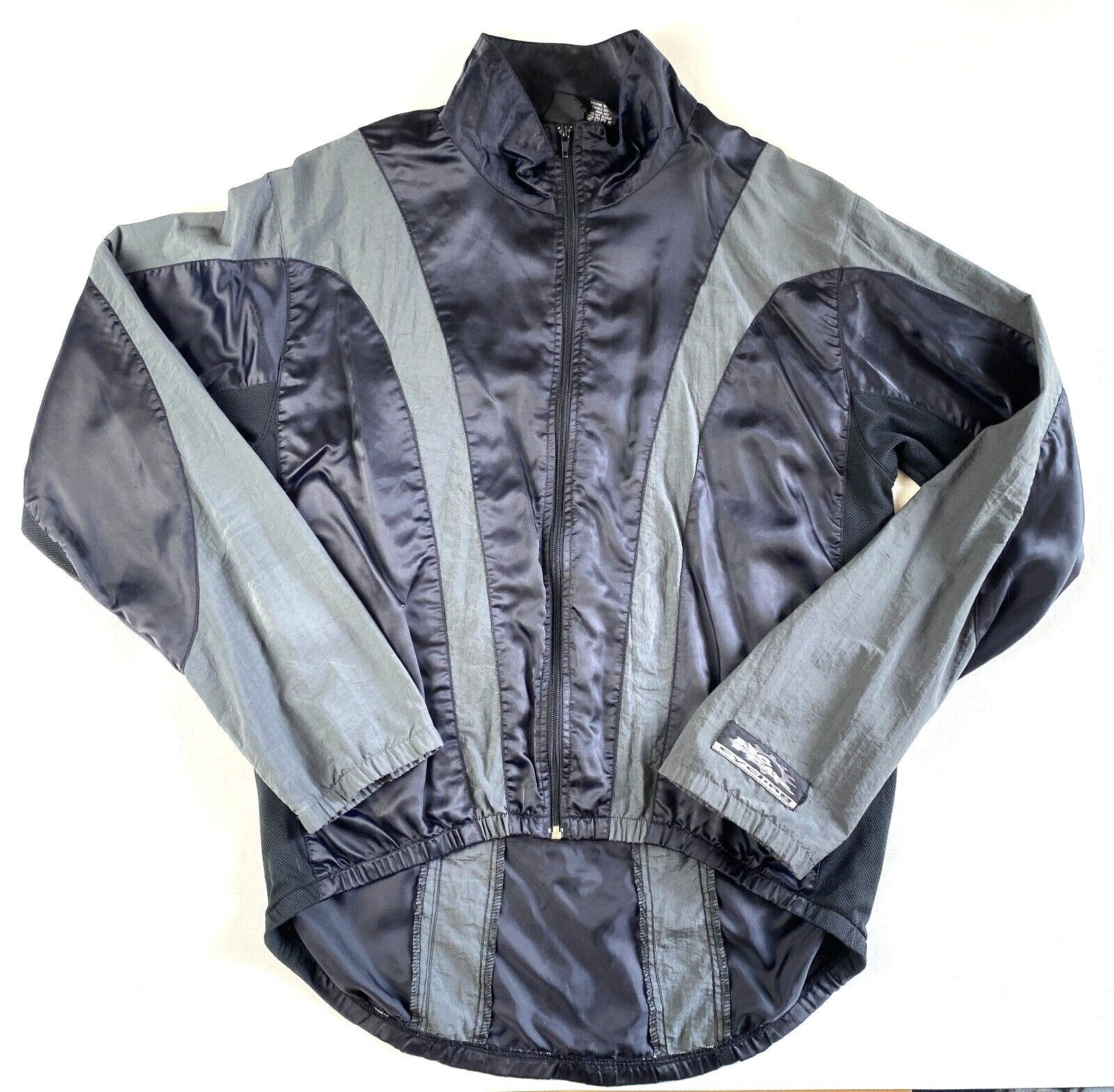 NO FEAR CYCLING Long Sleeve BLACK & GRAY Jersey! Full Zip Jacket Pocket Sz XL