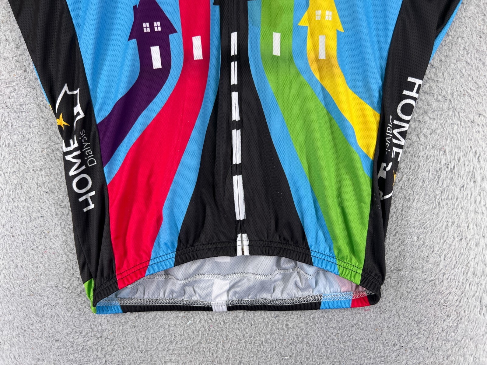 Savi Customs Cycling Jersey Adult Extra Large Blue Yellow Full Zip Polyester
