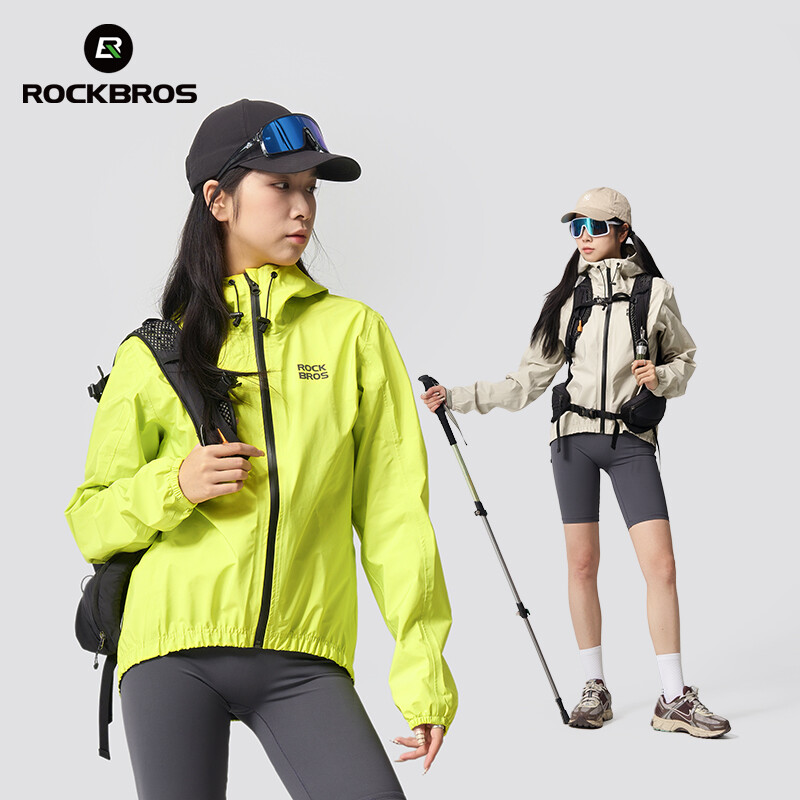ROCKBROS Rain Jacket Raincoat Windbreaker Cycling Hiking Running Gear Waterproof