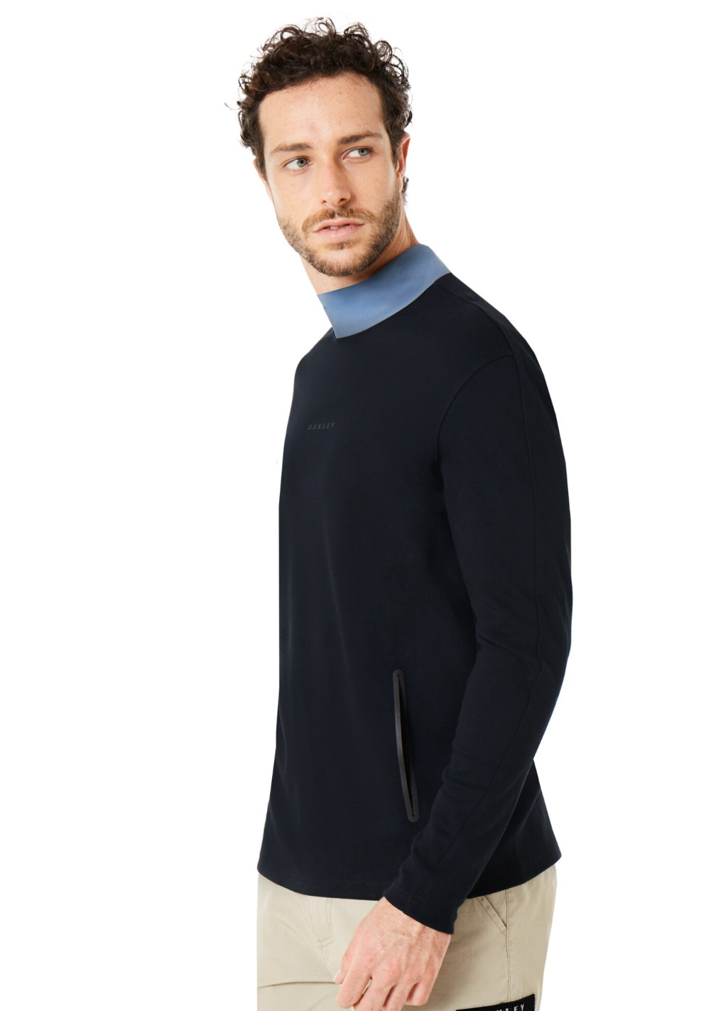 Oakley Cycling Collar Utility Long Sleeve Tee Shirt in Black Size S BNWT $70