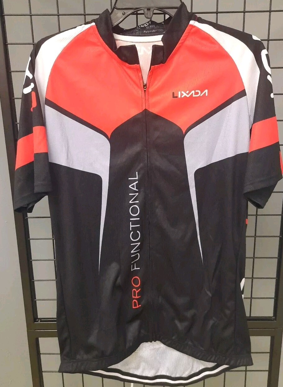 Lixada Cycling Jersey Men’s Size XL Pro Functional Multi Color Full Zip Jacket
