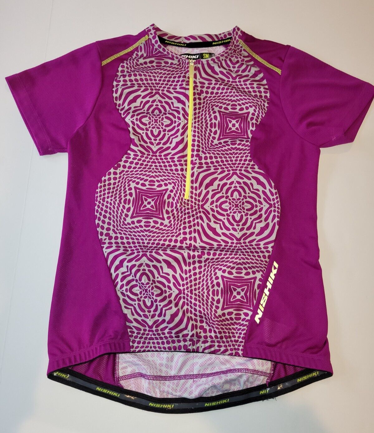 NISHIKI NWS Women’s Specific Cycling Jersey Small ¼ Zip Purple Grip Waist ½ S