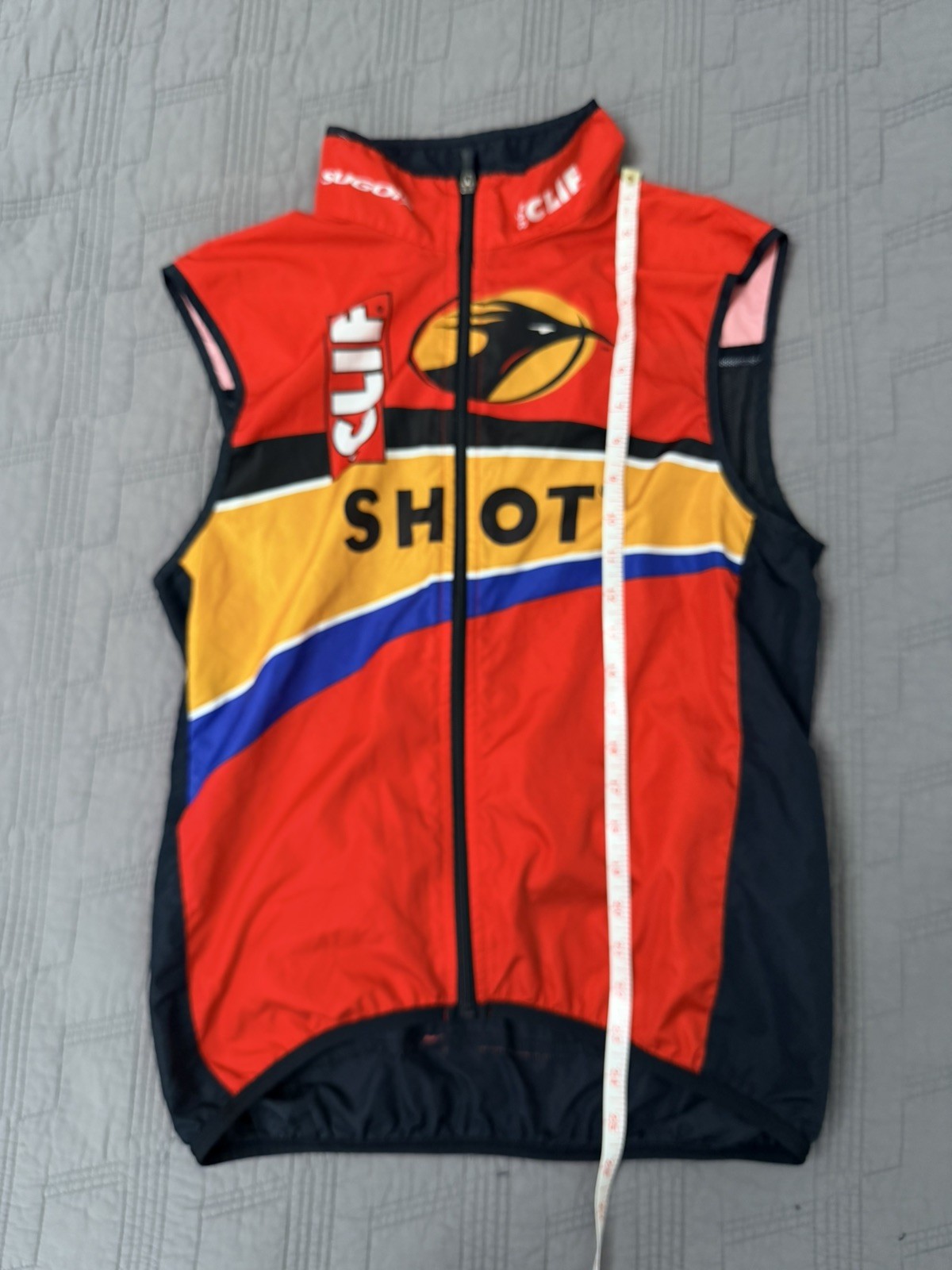 SUGOI Clif Bar Cycling Jacket Men’s Medium Full Zip Sleeveles. Back Partial Mesh
