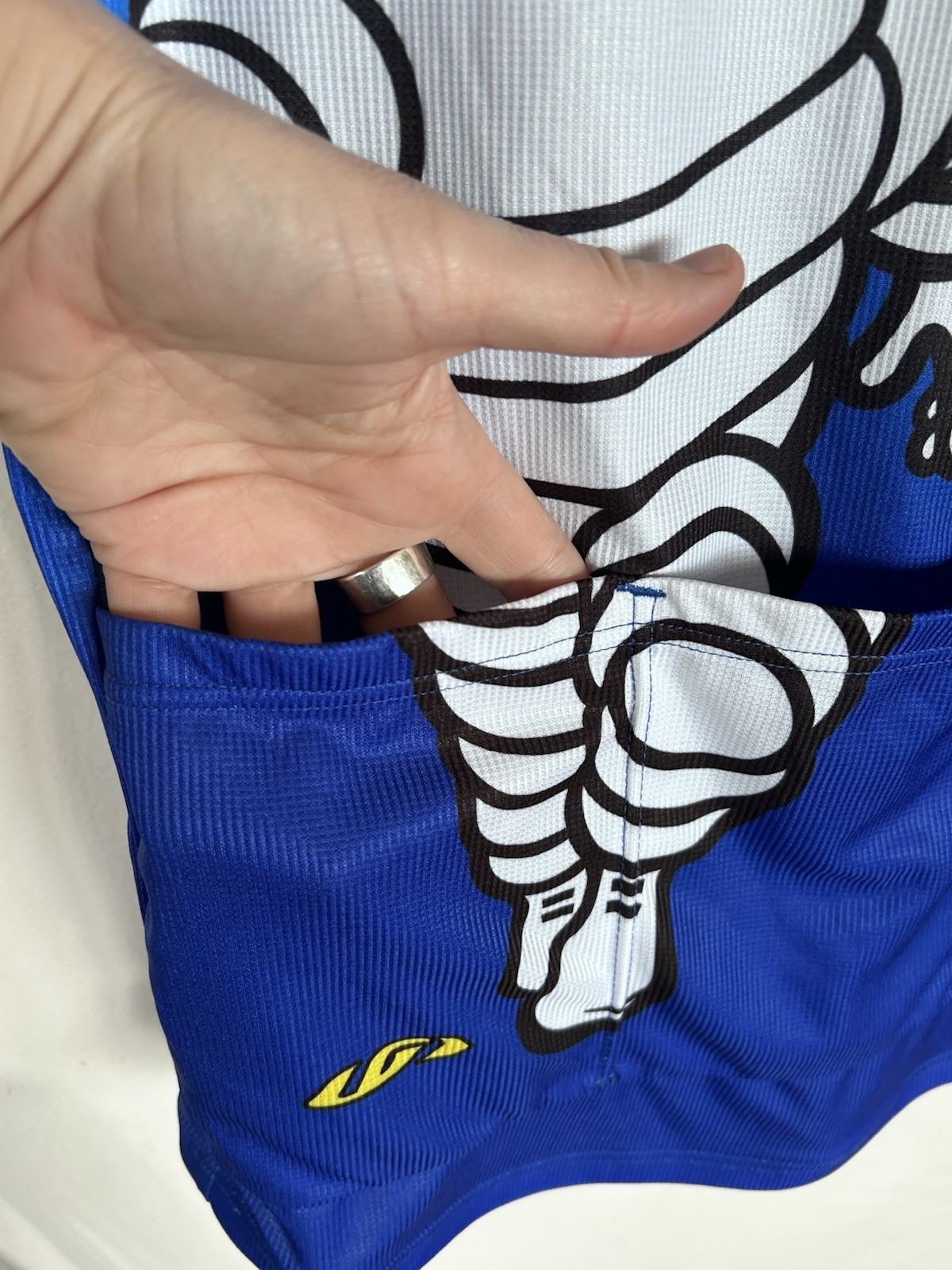 LOUIS GARNEAU Cycling Jersey Yellow and Blue Michelin Man Tires Men’s L