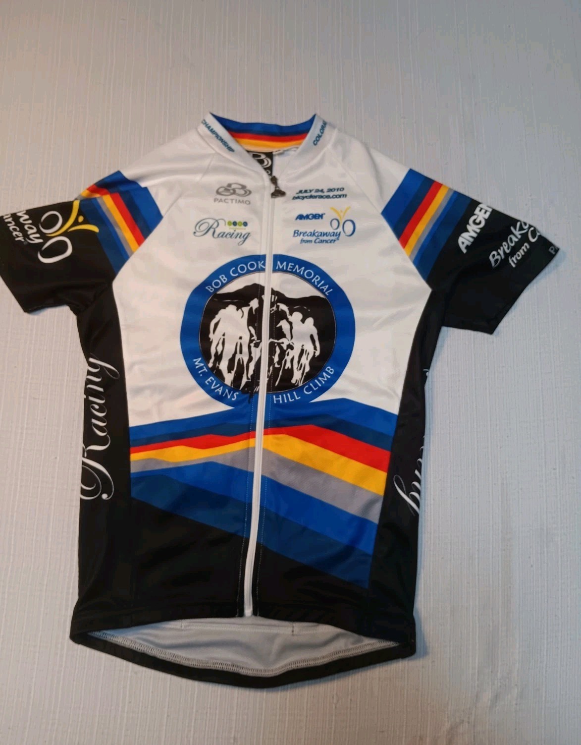 Pactimo Mt Evans Hill Climb Bike Jersey XS Bob Cook 2010 Cycling Race REI