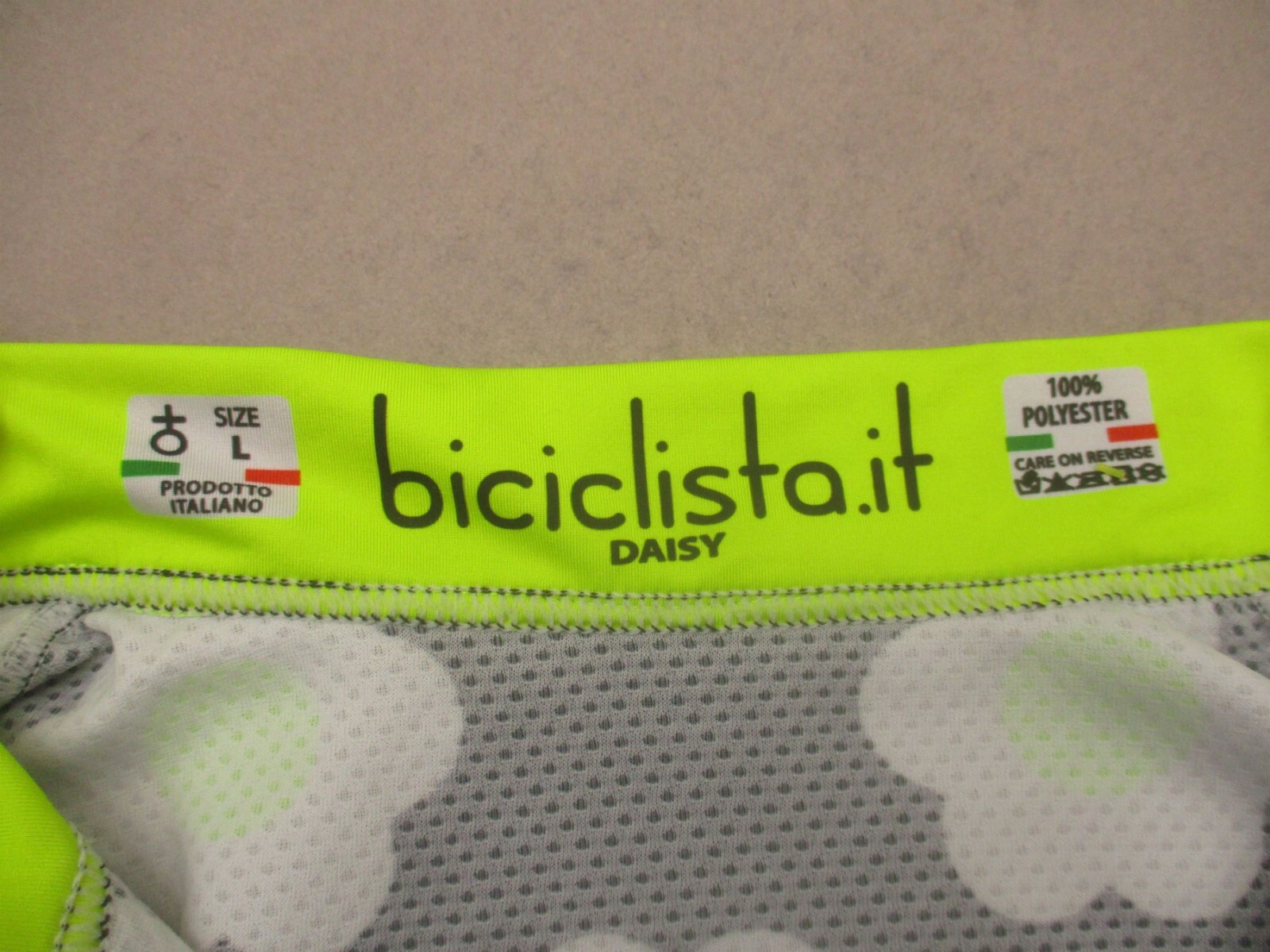Biciclista Size L Womens Floral Short Sleeve Pocket Zip Up Cycling Jersey 446