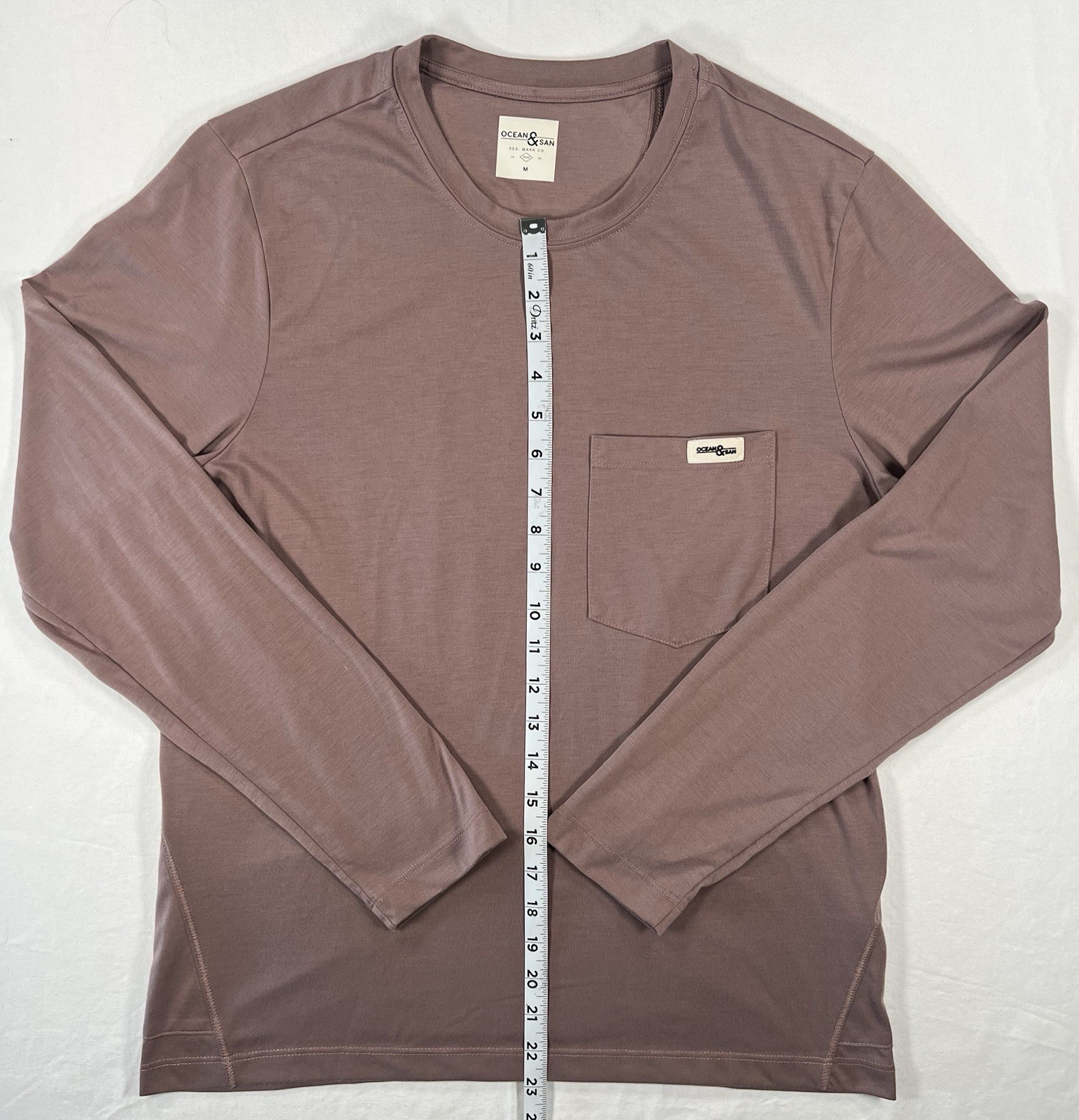 Ocean And San Men’s Mauve Long Sleeve Cycling All Day Shirt Size Medium