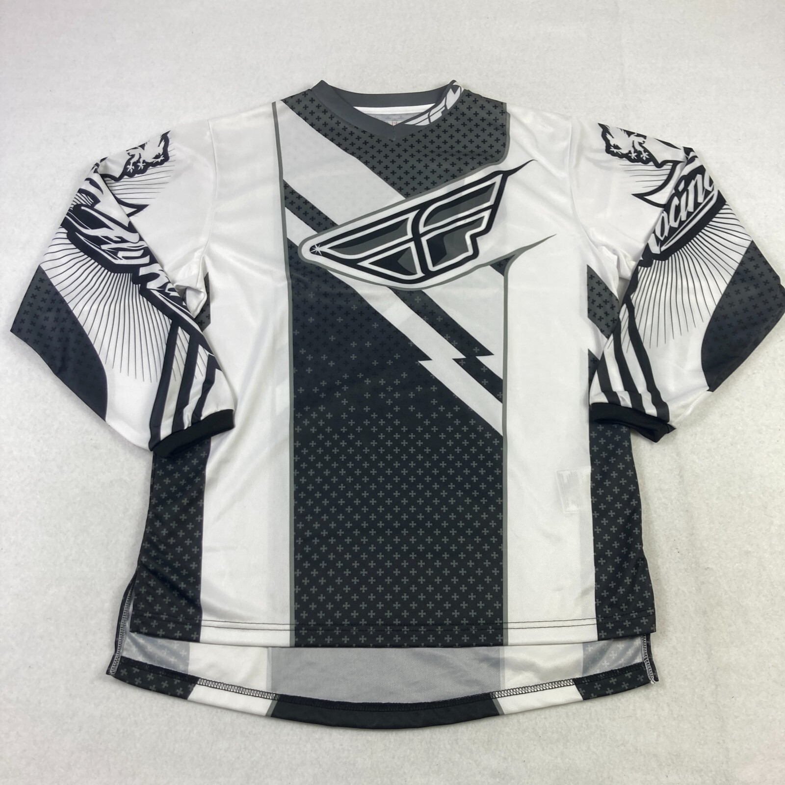 FLY RACING F-16 Cycling Jersey Mens Small Black White Logo Motocross Off Road