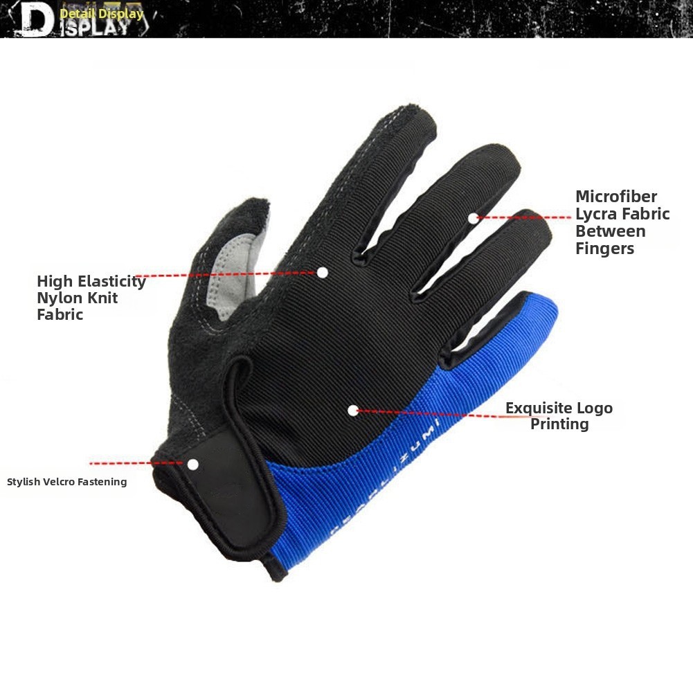 Full Finger Bicycle Gloves with Sweat Wiping Thumb and Shock Absorbing Gel Pads