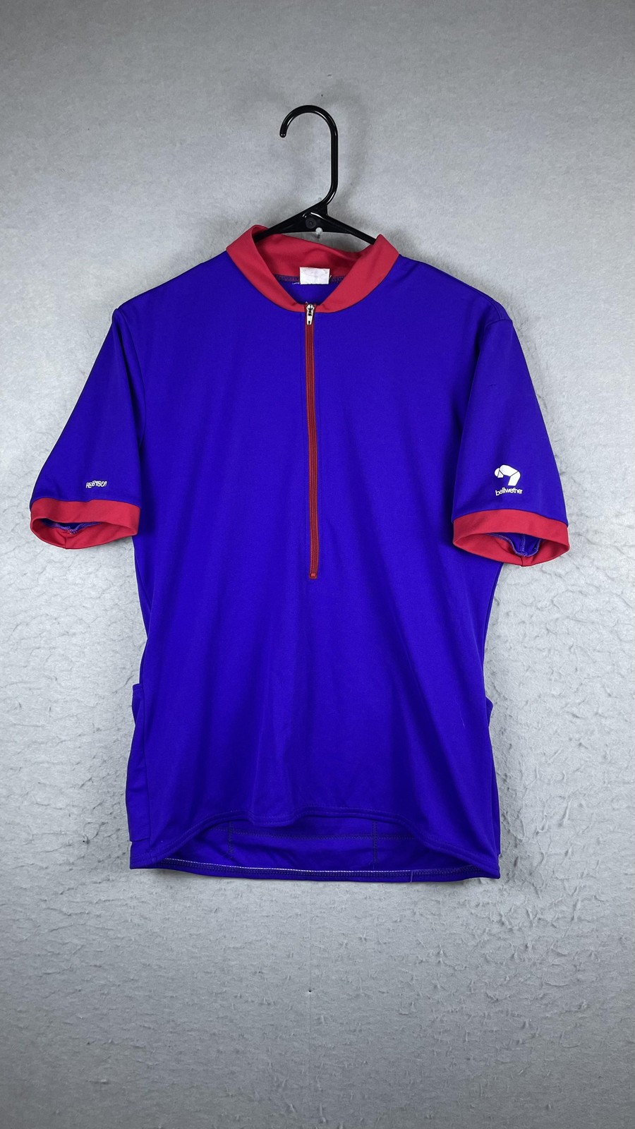 Bellwether Cycling Jersey Mens Medium Purple Red Half Zip Short Sleeve Road Bike