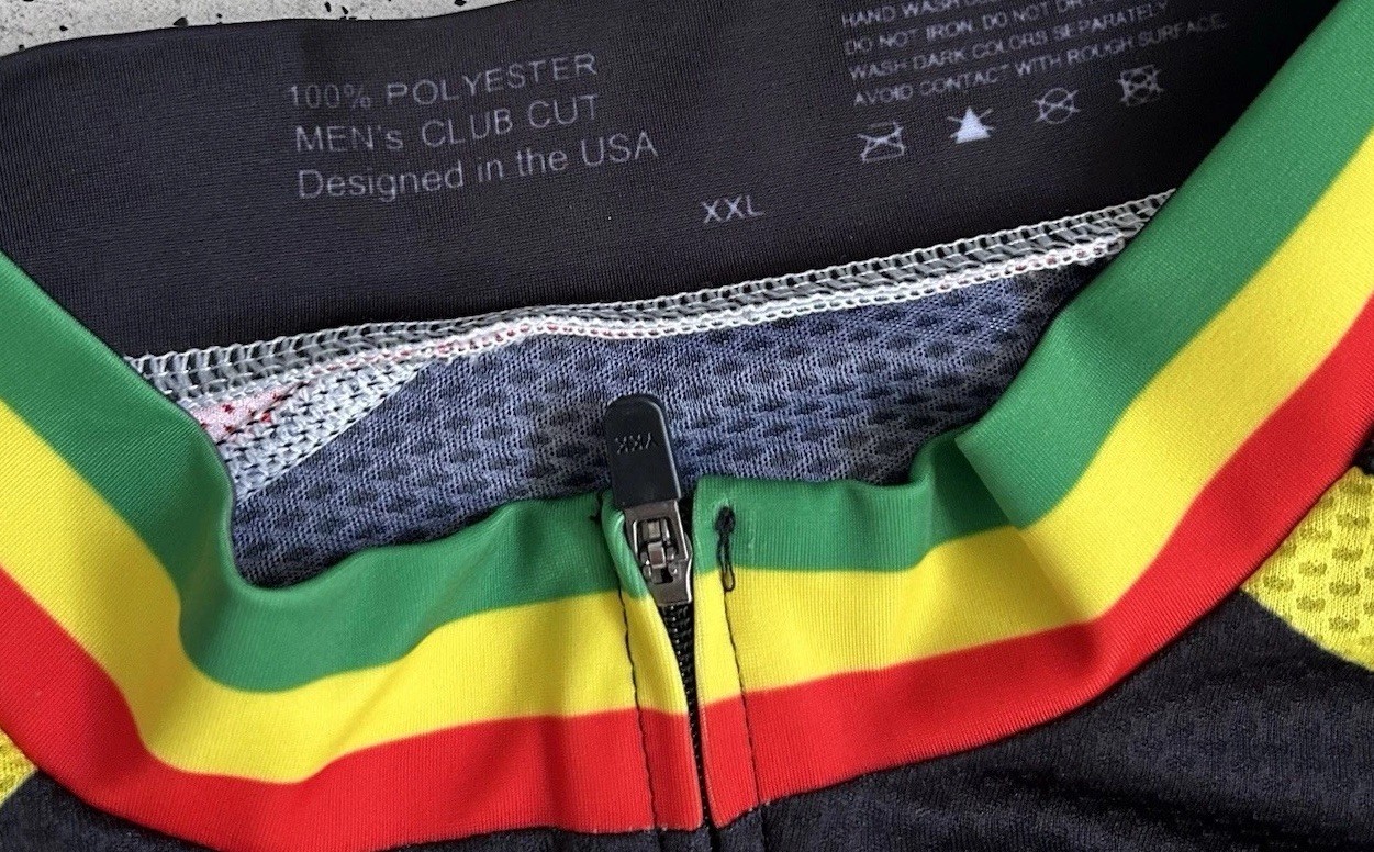 Roy’s Sheepshead Cycle One Love Cycling Jersey XXL GUC RED YELLOW GREEN BLACK