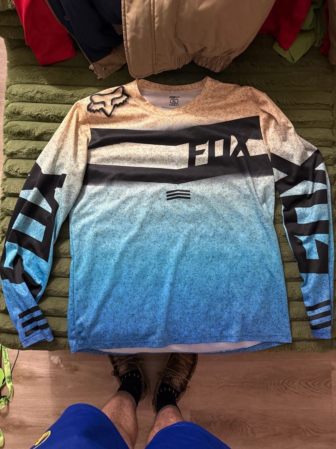 Fox Racing Airline Reepz Motocross Jersey Blue/Tan Ombre