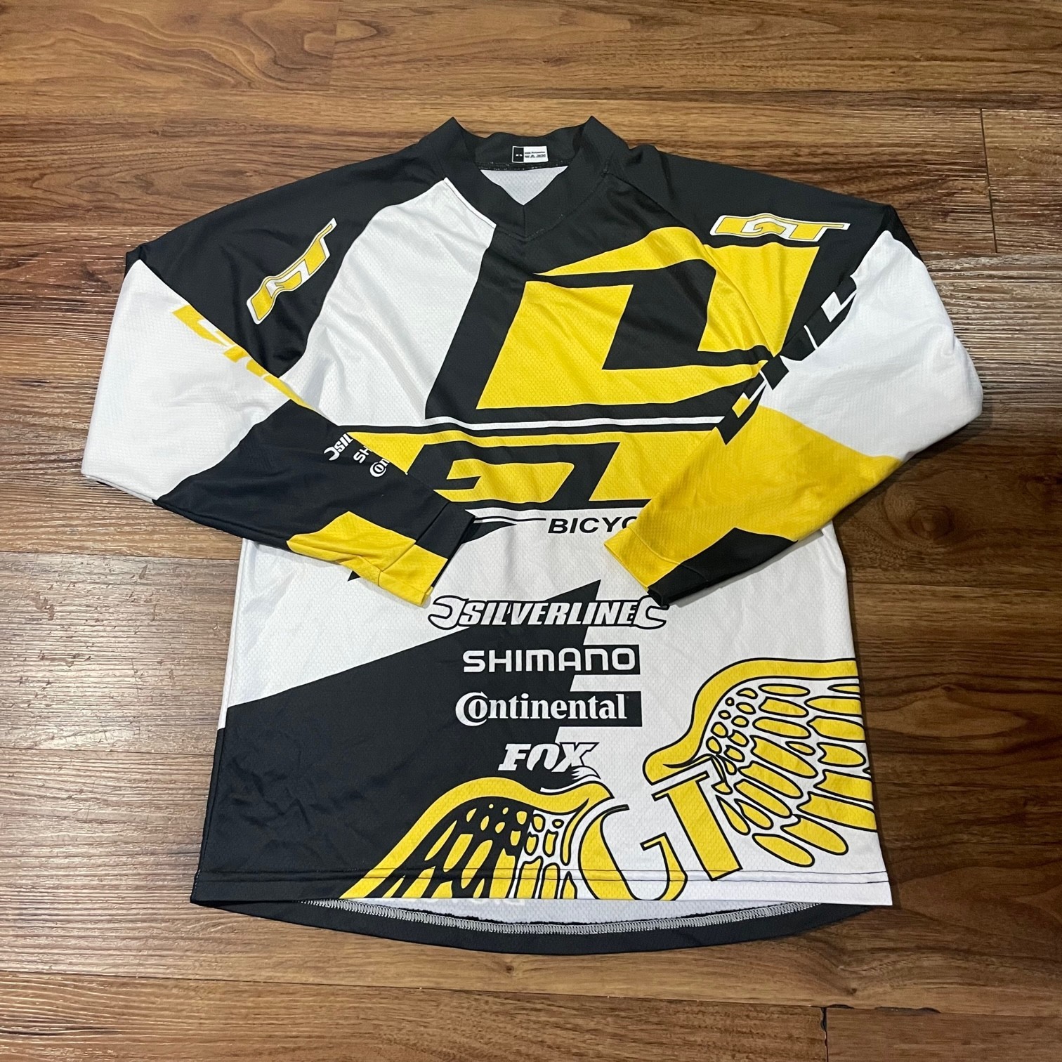 GT Bike Jersey Classic Jersey Race Bike Long Sleeve Shirt Yellow Men’s Size XS