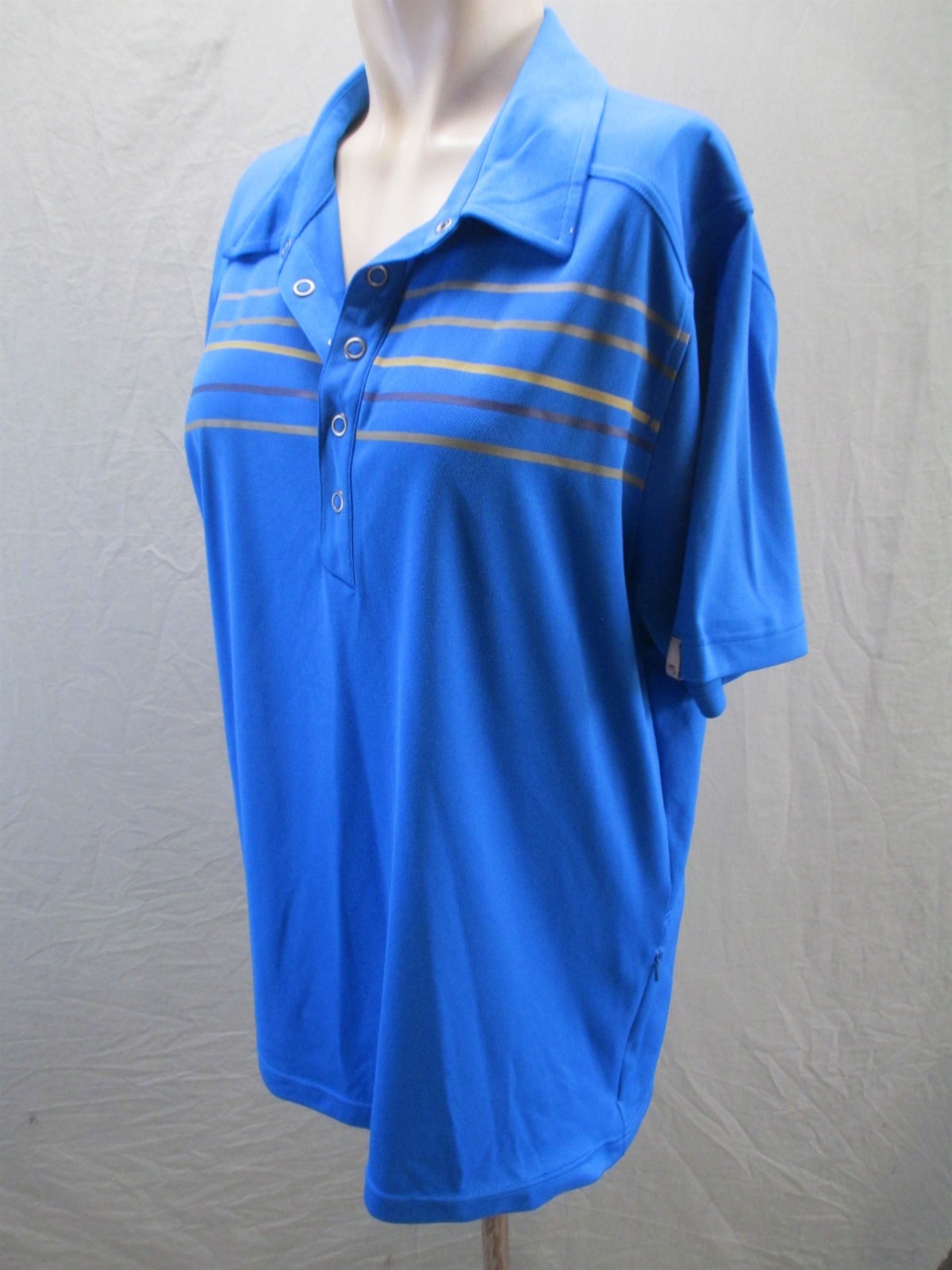 Novara Size L Mens Blue Cycling Short Sleeve Collared Activewear Sport Polo 193