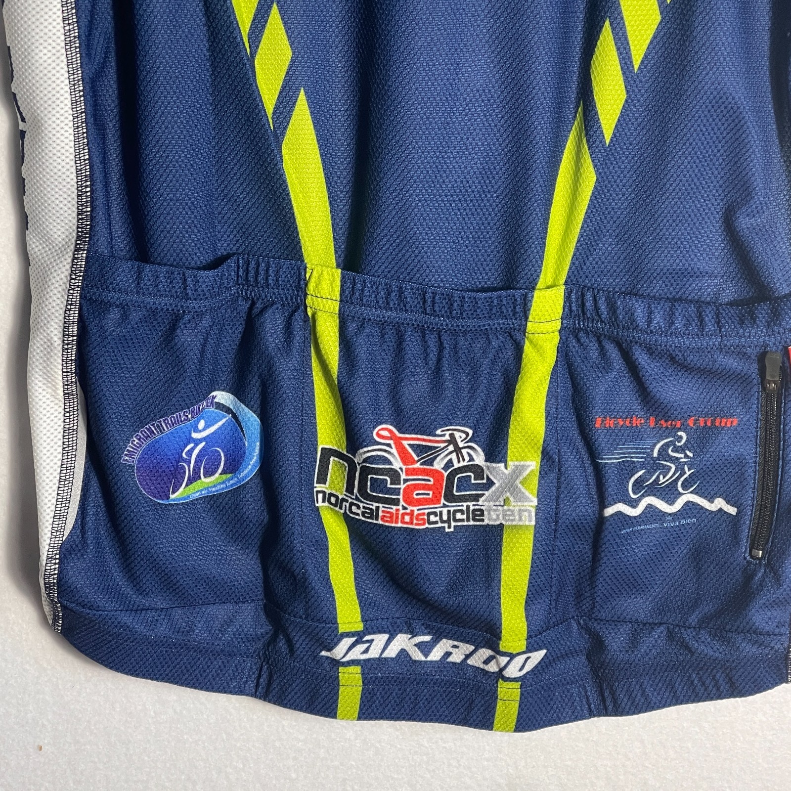 NWT Jakroo Mens Cycling Shirt Kaiser Race Blue Breathable Fitted Stretch Sz Med