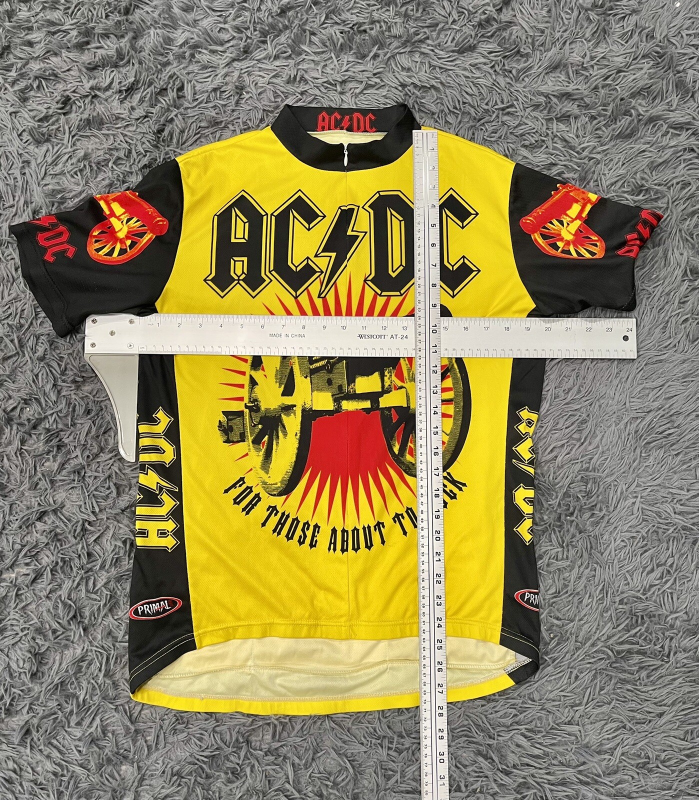 2004 AC DC PRIMAL VINTAGE CYCLING ZIP UP JERSEY BIKE Y2K ROCK SHIRT BAND LIGHT