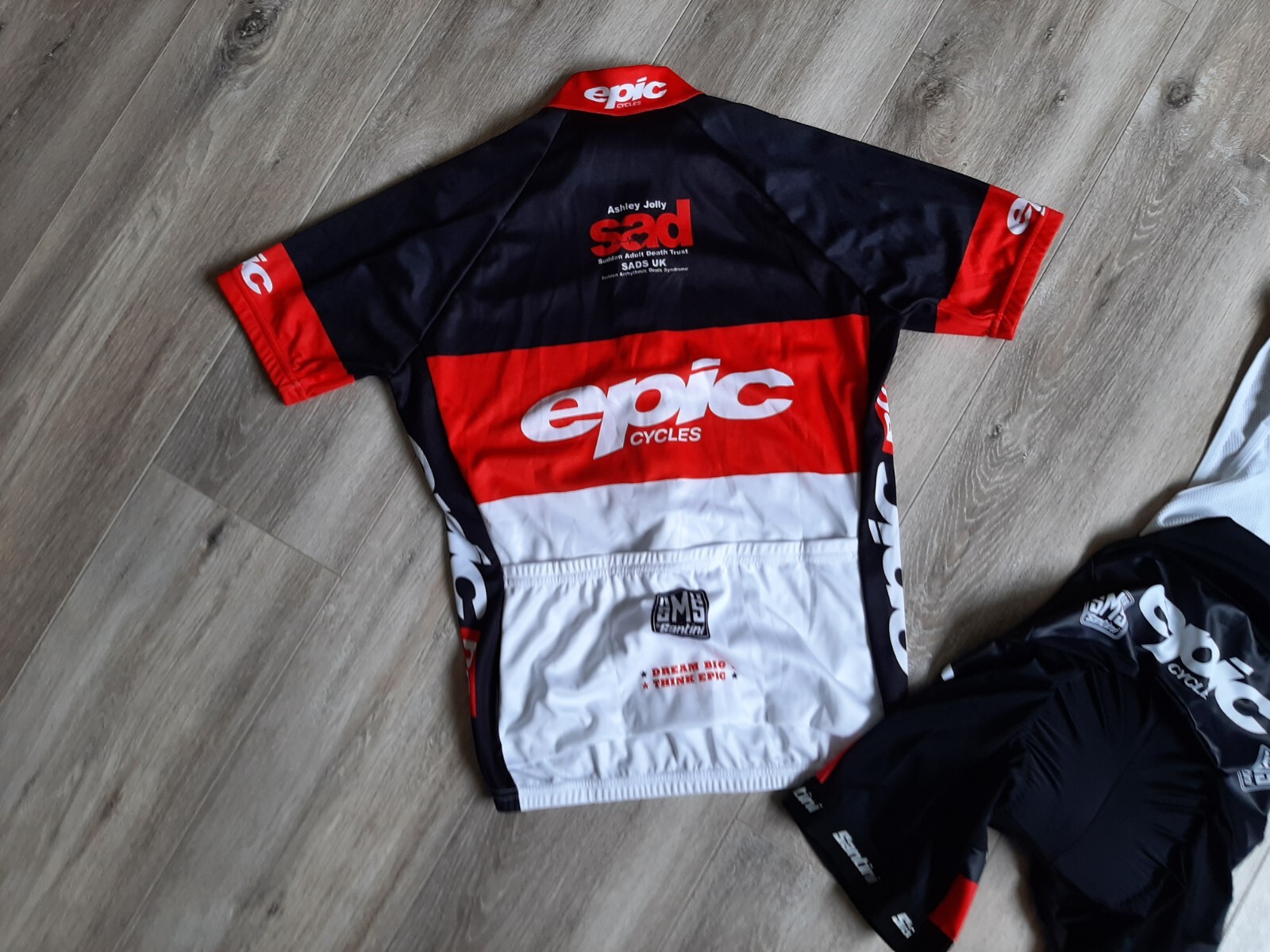 Epic Cycles Team Cycling Shirt SMS Santini Jersey Cycle Set Bib Shorts Size S