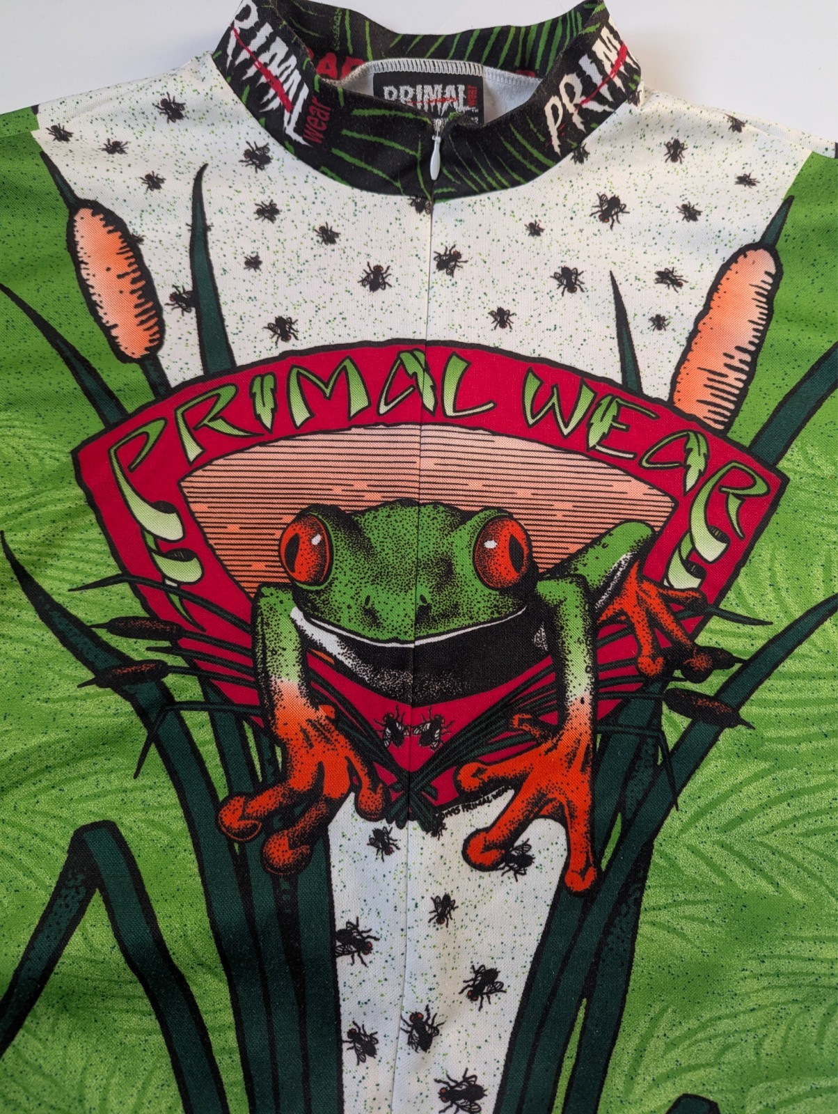 Vintage 90s Primal Wear TREE FROG MTB Road Cycling Jersey Size XL, Shirt Trikot