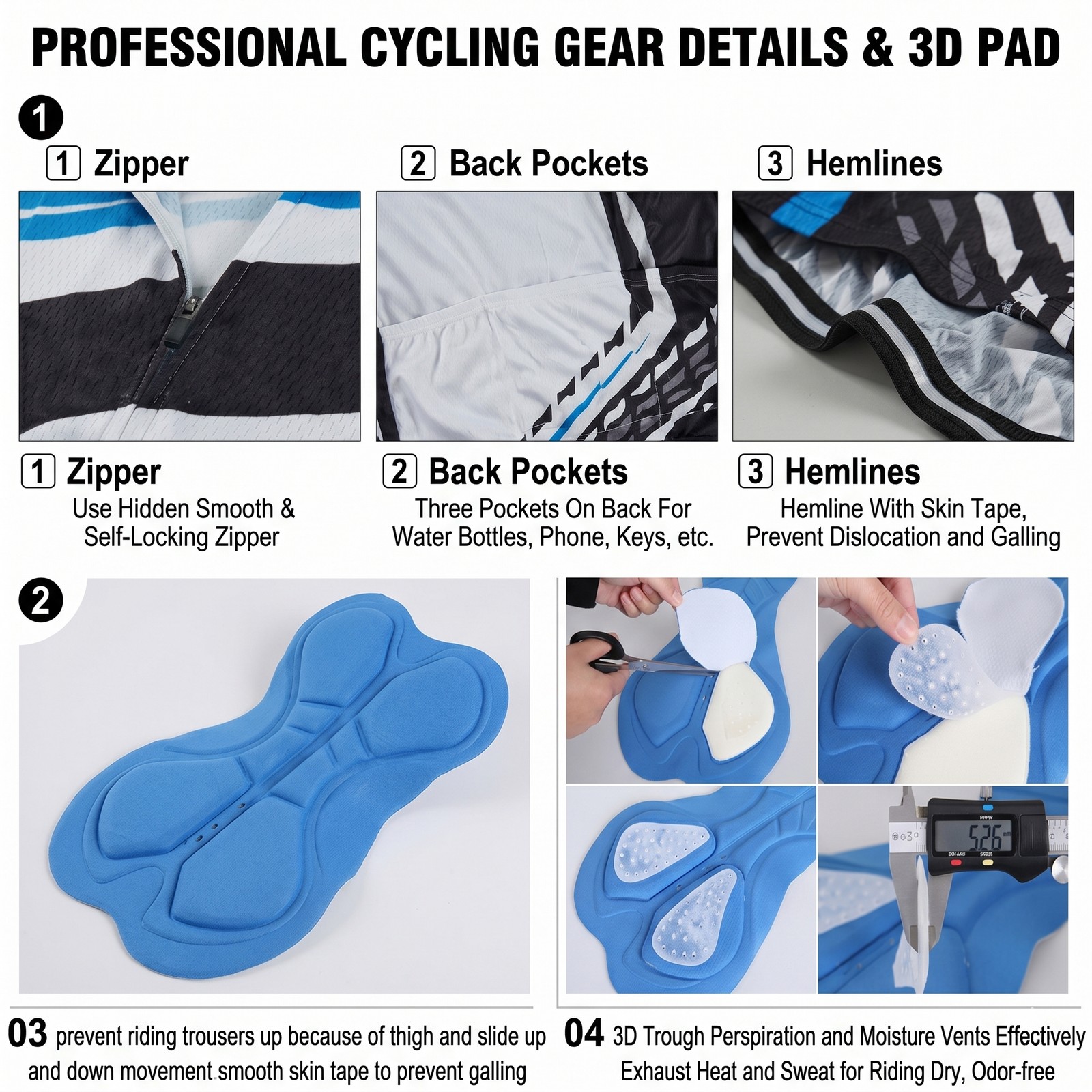 Mens Pro Team Cycling Jersey Set Short Sleeve Bib Shorts Silicone Pad Road Bike